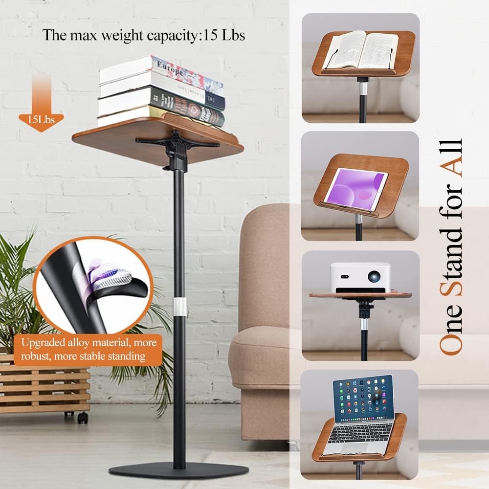 Book Stand for Reading Hands Free,Standing Bible Laptop Projector Recipe Tablet Stand for Display,Height & Flat Plate Adjustable for Podium Stand,Wooden Floor Recipe Book Holder with Clip (Wood) 3 61gpUmI1HuL. AC SL1000 - northernschoolofshiatsu.co.uk