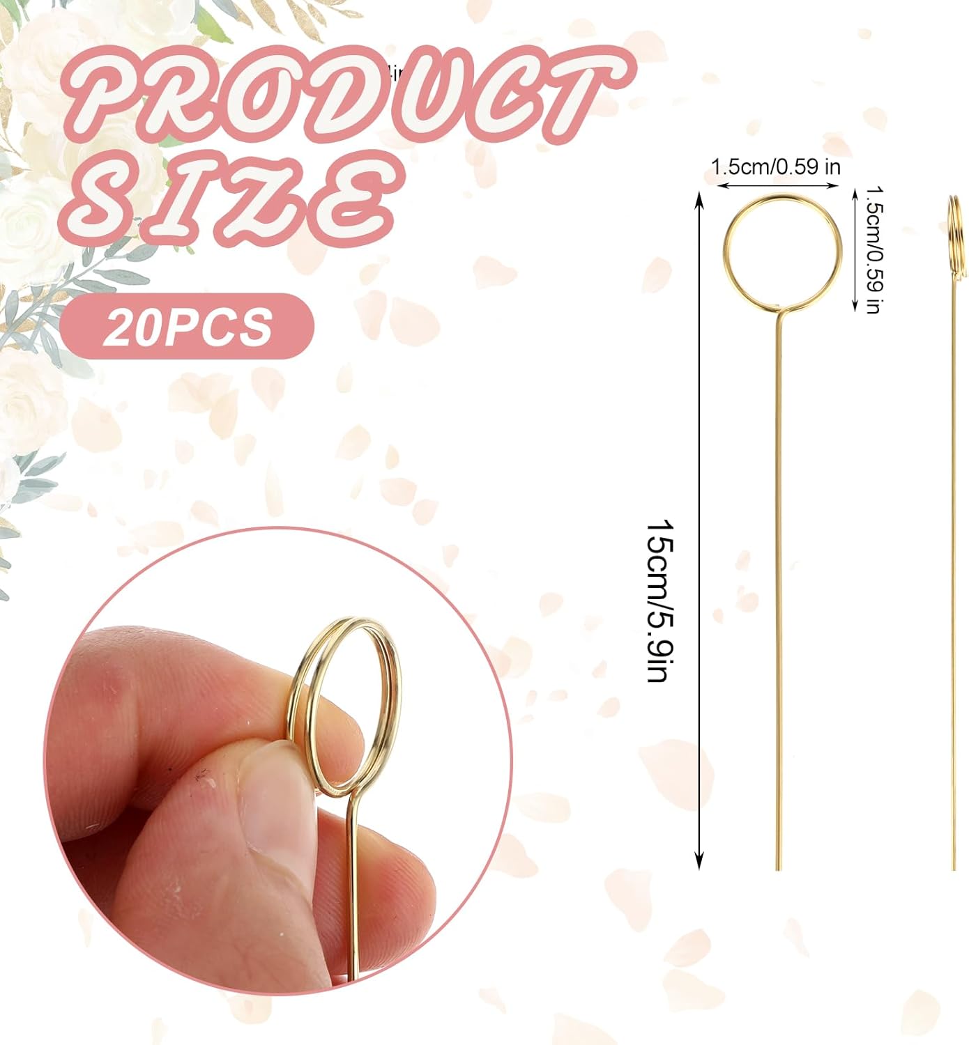 20 Pcs Floral Pick Card Holder Picture Holders Wire Clip for Tables, DIY Craft Gift Card Holder for Centerpieces Memo Holder Metal Place Card Holders for Party Birthday Office Cake Topper 6 61gv4vg+AFL. AC SL1500 - northernschoolofshiatsu.co.uk