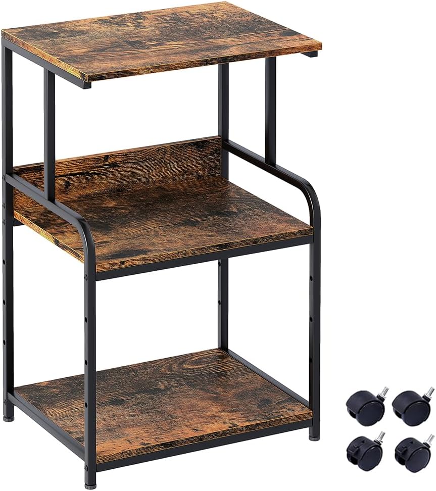 4 Tier Printer Stand with Storage Shelf, Large Tall Printer Cart with Wheels, Mobile Printer Table for Home Office, Adjustable Stands for Printer Heat Press Scanner Fax (Black), High 72 - northernschoolofshiatsu.co.uk