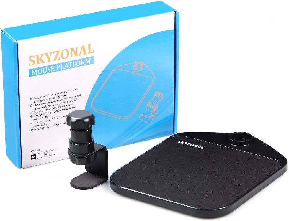 Ergonomic Mouse Platform Under Desk Ergonomic Wrister Mouse Pad (Black) 9 - northernschoolofshiatsu.co.uk