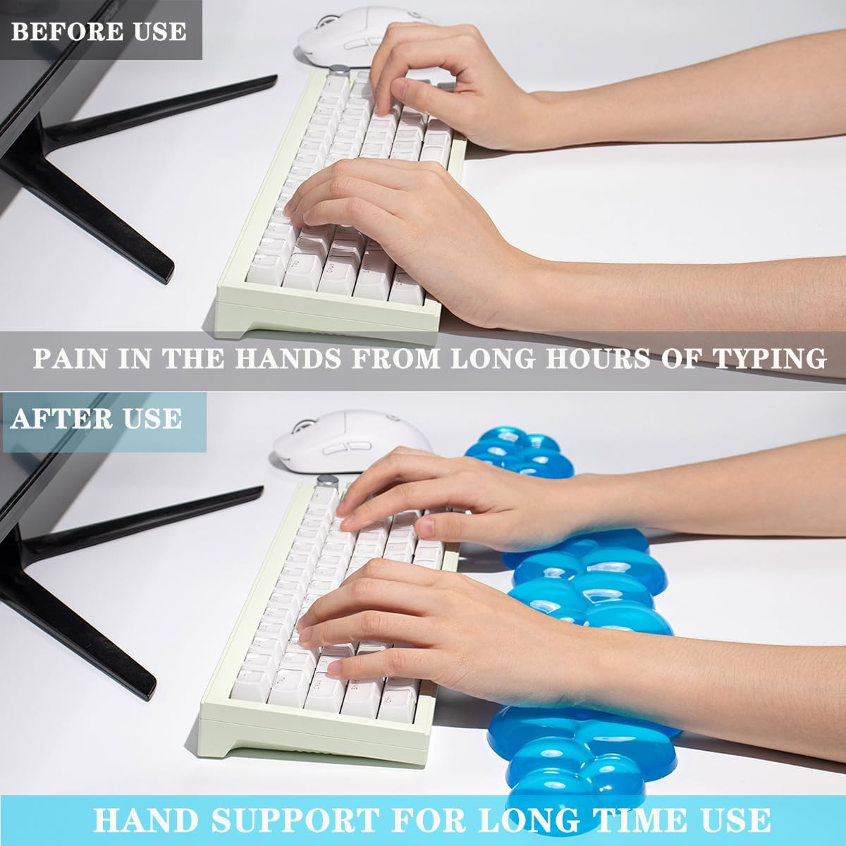 Clear Gel Wrist Rest for Keyboard and Mouse, White Silicone Keyboard Wrist Rest Set, Cute Ergonomic Wrist Rest for Keyboard 60%/75%(White) 55 61iABwpR1+L. AC SL1200 - northernschoolofshiatsu.co.uk