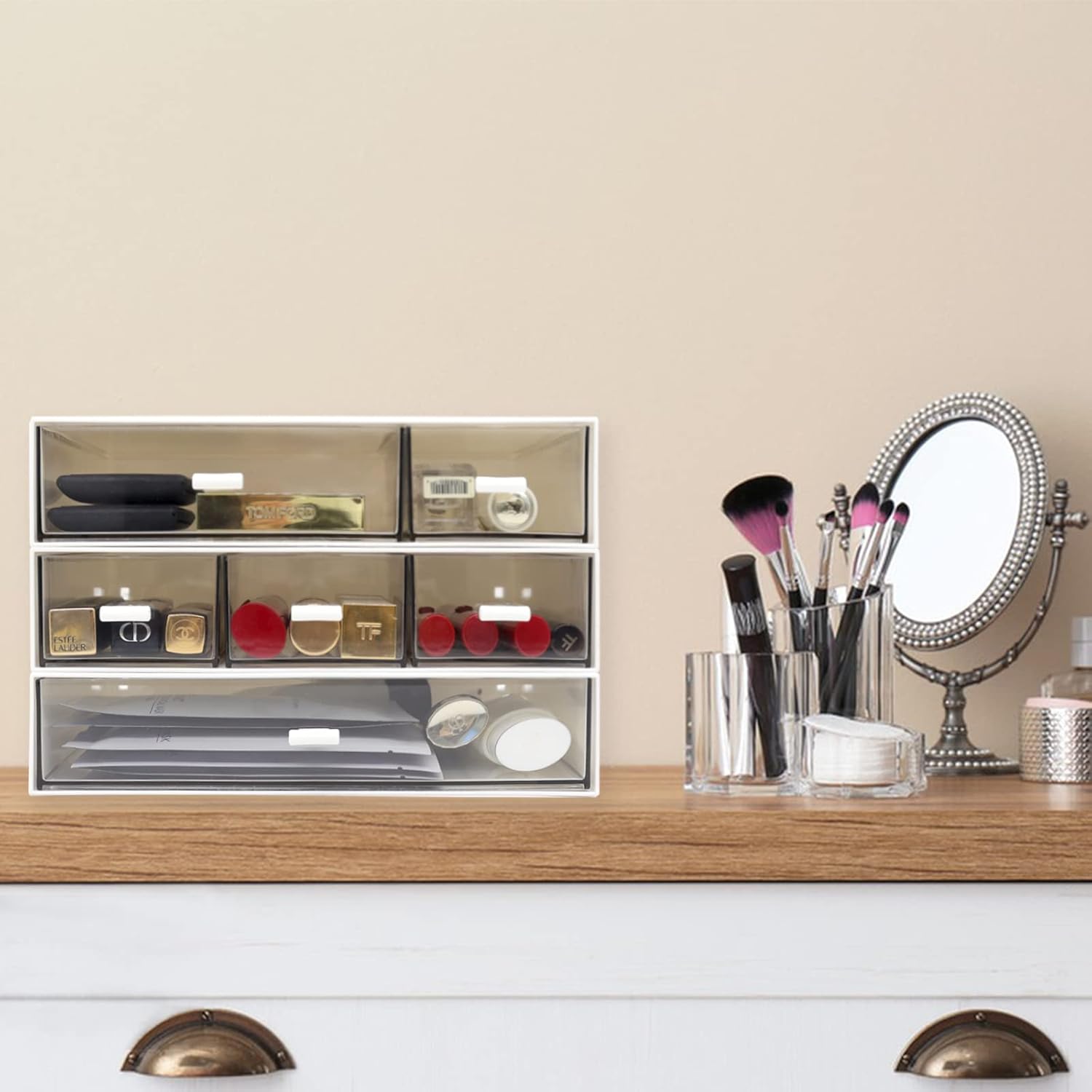 3 Tier Stackable Desk Organizer With 6 Drawers - Plastic Storage for Makeup and Desktop Organization (White) 6 61lR2FXw8tL. AC SL1500 - northernschoolofshiatsu.co.uk