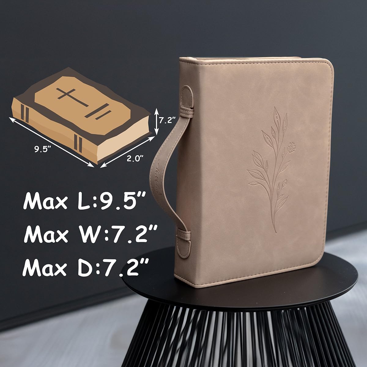 Large Bible Cover Case for Women with Detachable Wristlet Strap, PU Leather Bible Cover for Girl, Minimalist and Floral Design, Debossed Bible Case(Large,Brown) 9 61lTDa2vZFL. AC SL1200 - northernschoolofshiatsu.co.uk