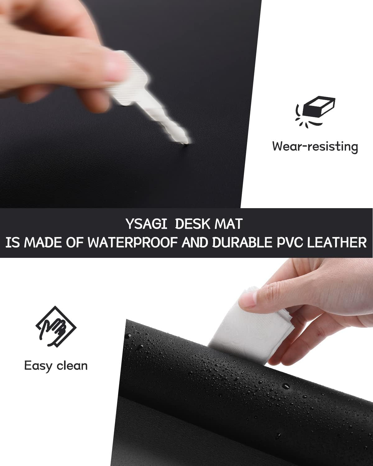 YSAGi Non-Slip Leather Desk Pad, Waterproof Laptop Computer Desk Keyboard Mat, Table Protector Blotter Mat, Large Mouse Pad for Office/Work/Home/Decor(Pink, 23.6" x 13.7") 73 - northernschoolofshiatsu.co.uk