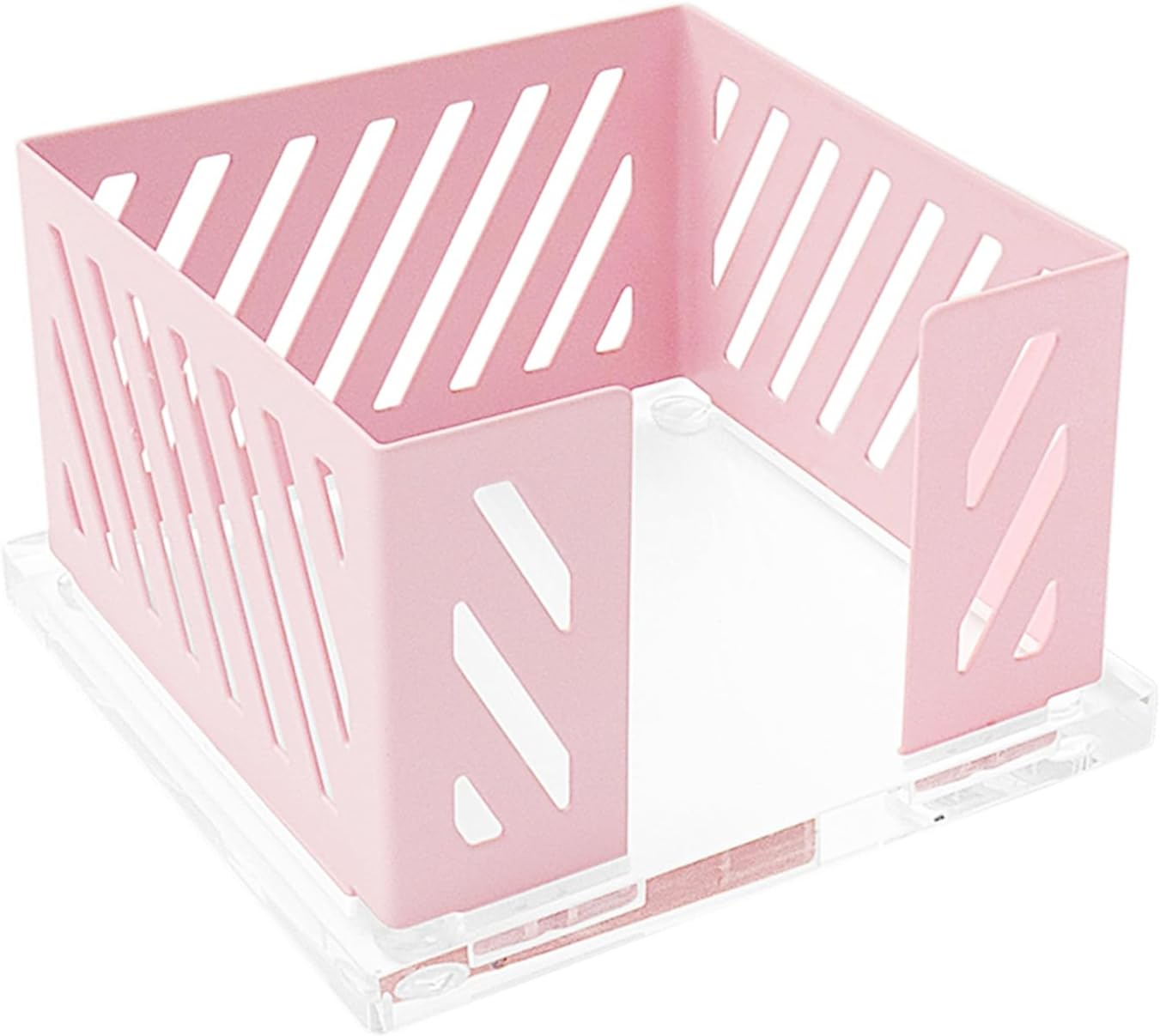 NatSumeBasics Pink Sticky Note Holder Metal Post a Note Holder 3.5" x 3.5" Business Card Holder Dispenser Clear Base for Desk Organizers Accessories Supplies (Pink) 1 61lfwybJcRL. AC SL1500 - northernschoolofshiatsu.co.uk