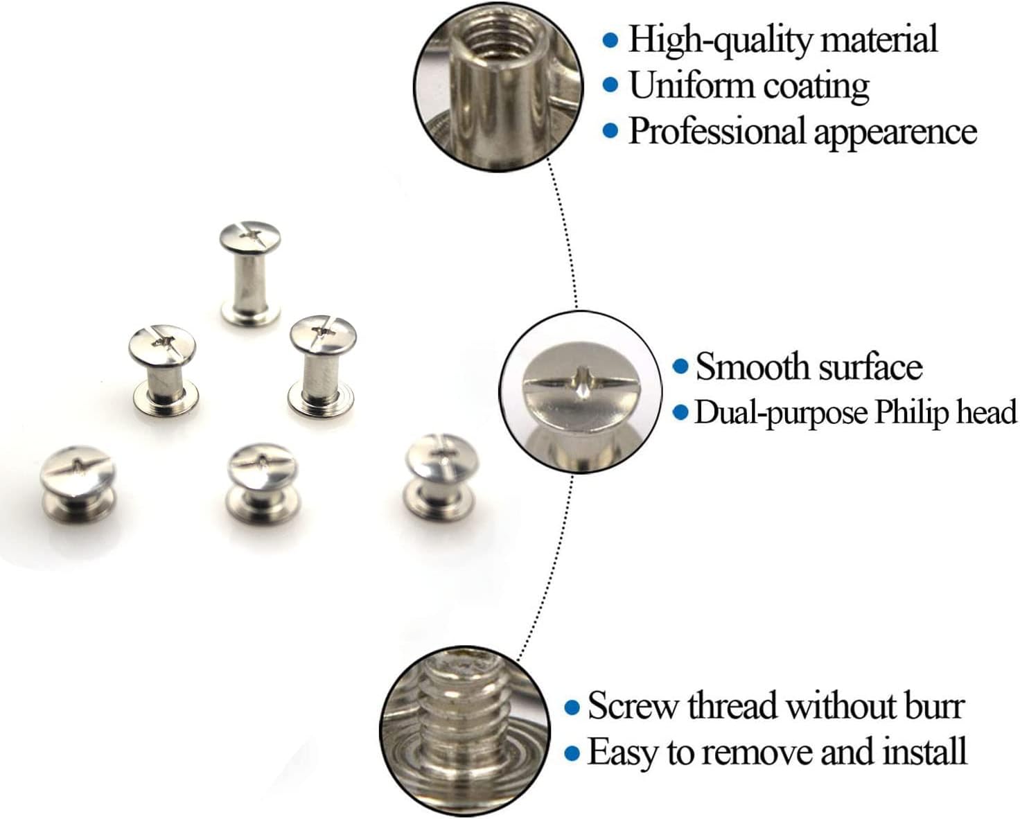 100 Pcs (50 Pair) Gun Black Phillips Chicago Binding Screws Assorted Kits,6 Sizes of Flat Head Rivet Hollow Binding Screws Posts, for Leather Saddles Purses Belt Repair(M5x5/10/15/25/35/45) 46 61nEocD2pcL. AC SL1500 - northernschoolofshiatsu.co.uk