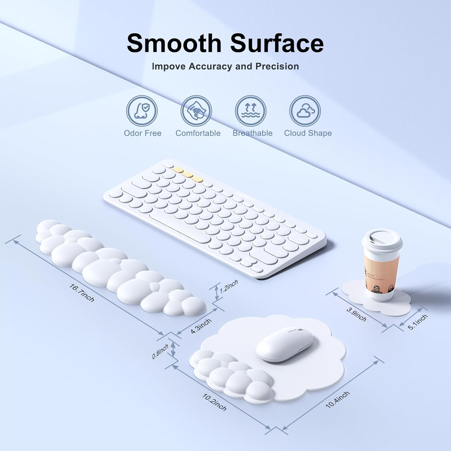 Cloud Mouse Pad with Wrist Rest, Cloud Keyboard Wrist Rest, Wrist Rest for Computer Keyboard, Cloud Mouse Pad Wrist Support, Ergonomic Cloud Keyboard Mouse Wrist Support (White), 17inch, MEAJ3 6 61nNOZH0oTL. AC SL1500 - northernschoolofshiatsu.co.uk