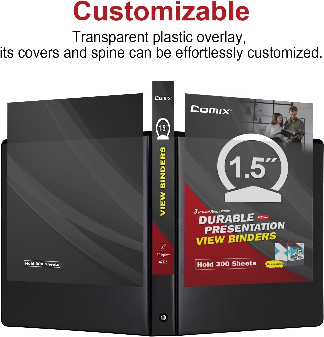 COMIX Sturdy 3 Ring Binder 0.5 inch with Clear View Cover, 1/2" Round Ring View Binder, PVC-Free, 100 Sheets Capacity of US Letter Size Paper, Office & School Supplies, 12 Pack (White) 25 61oPdNruJOL. AC SL1500 - northernschoolofshiatsu.co.uk