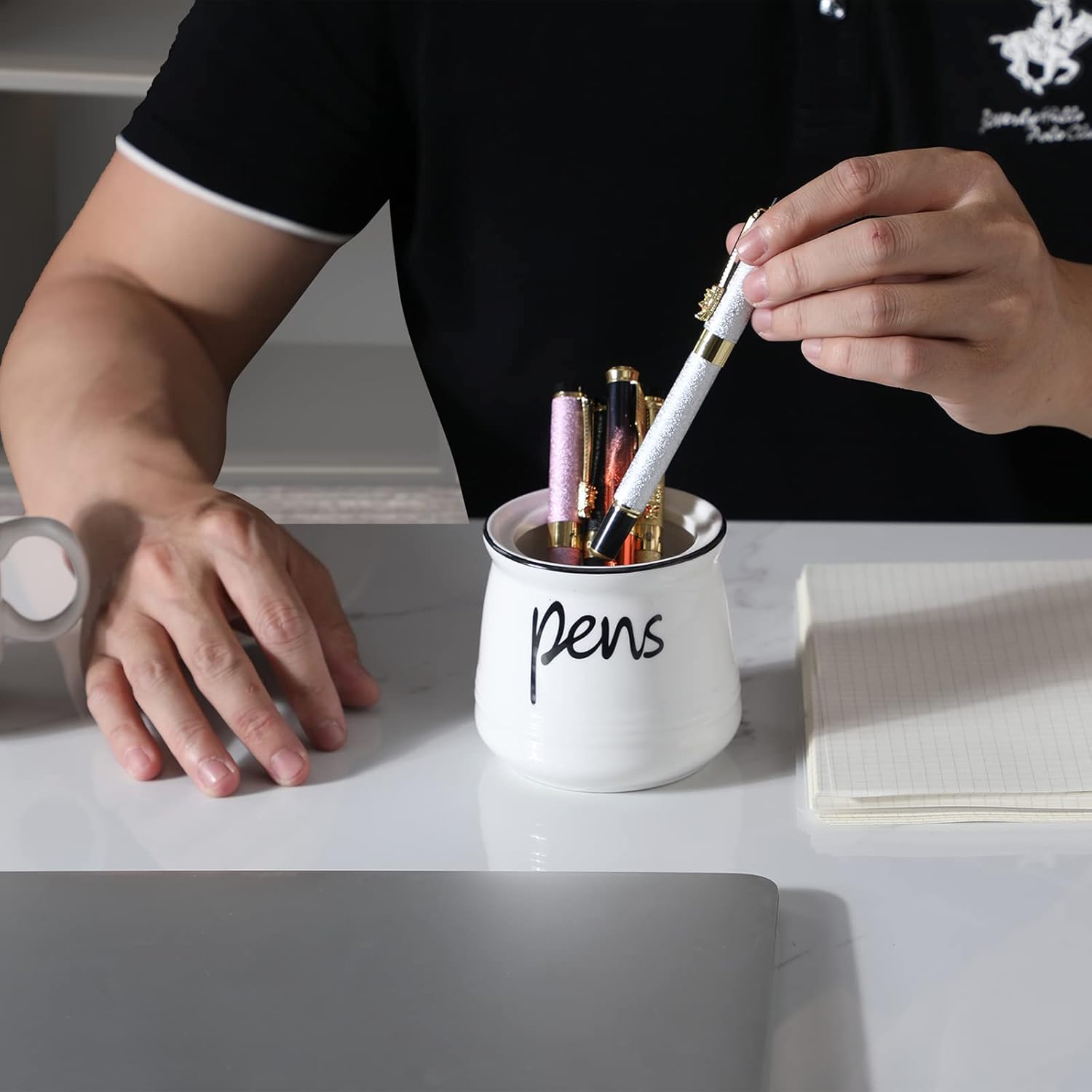 ONTUBE Porcelain Pens Holder Stand,Ceramic Pencils Holder (White) 7 61oXDBKGcaL. AC SL1500 - northernschoolofshiatsu.co.uk