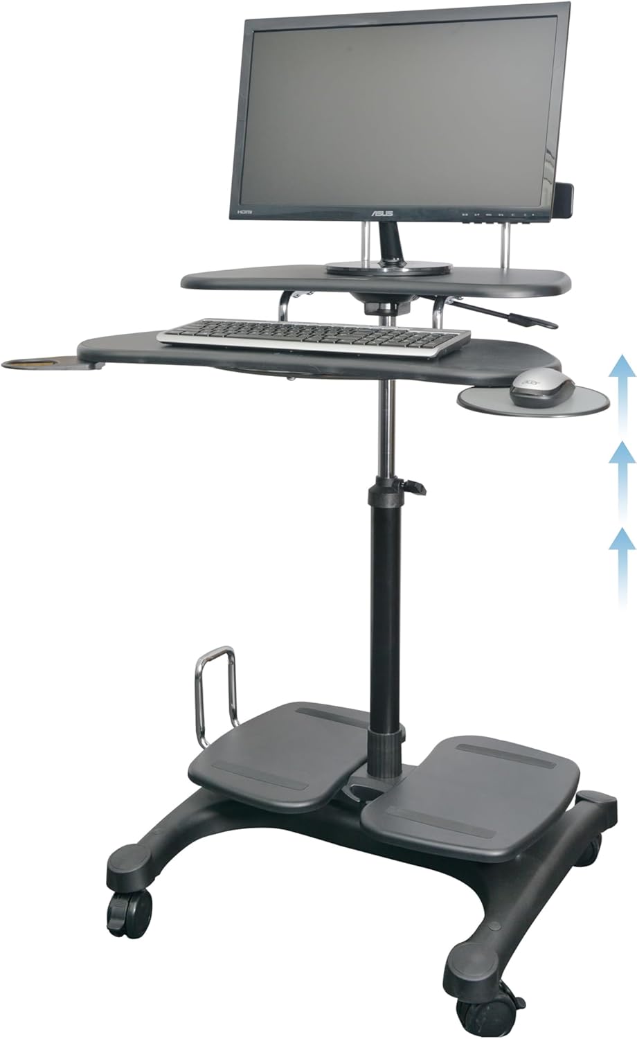 Kantek Mobile Sit Stand Height Adjustable (31"-44.5") PC Cart, Rolling Computer Laptop Workstation, Keyboard Tray, Mouse Tray, Printer, UPS, Monitor Arm,Black,STS240 3 61p4g5M5+8L. AC SL1500 - northernschoolofshiatsu.co.uk