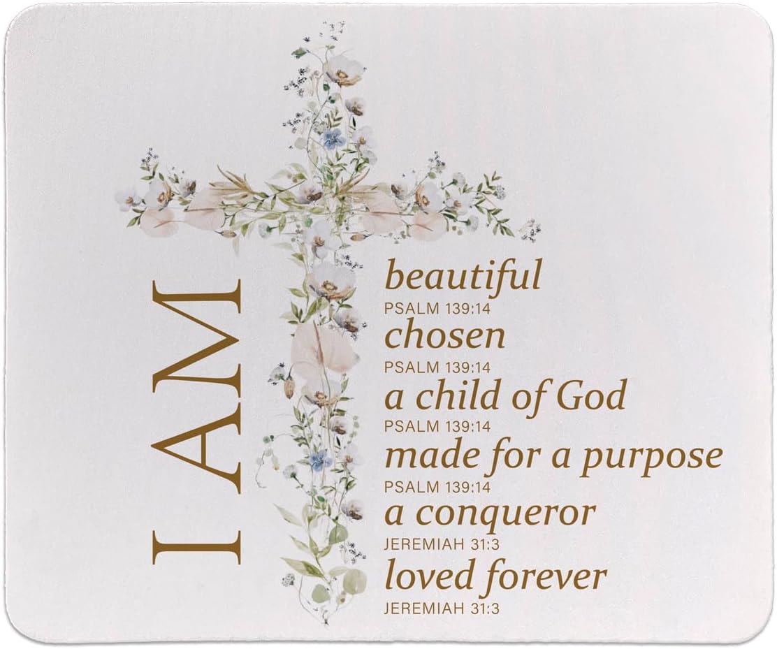 hold fizz Christian Mouse Pad, Bible Verse Mouse Pads for Desk, Christian Gifts for Women, Scripture Mouse Pad, Square Mouse Pad 9.5x7.9 Inch 1 - northernschoolofshiatsu.co.uk