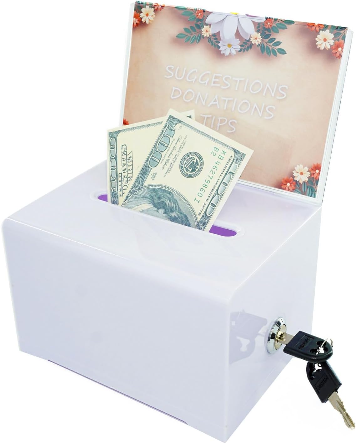 Donation Ballot Box with Lock - Secure Suggestion Box Perfect for Business Cards (6.25" x 4.5" x 4") white 7 61r jp+qgmL. AC SL1500 - northernschoolofshiatsu.co.uk