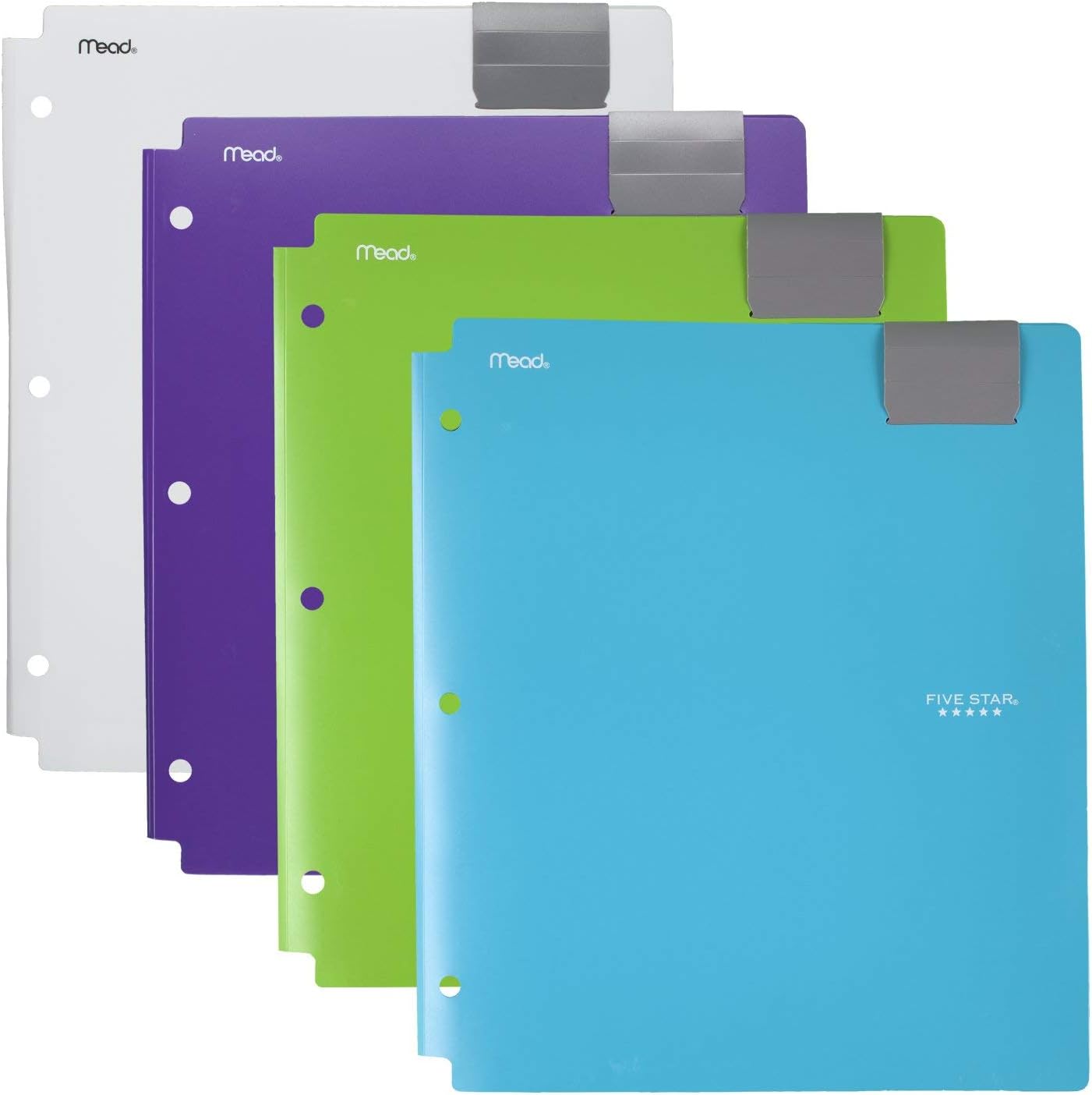 Five Star 4-Pocket Folders, Folders with Pockets, Fits 3 Ring Binder, Plastic, Teal, White, Purple, Lime, 4 Pack (73274) 1 61rN4+7hhDL. AC SL1500 - northernschoolofshiatsu.co.uk