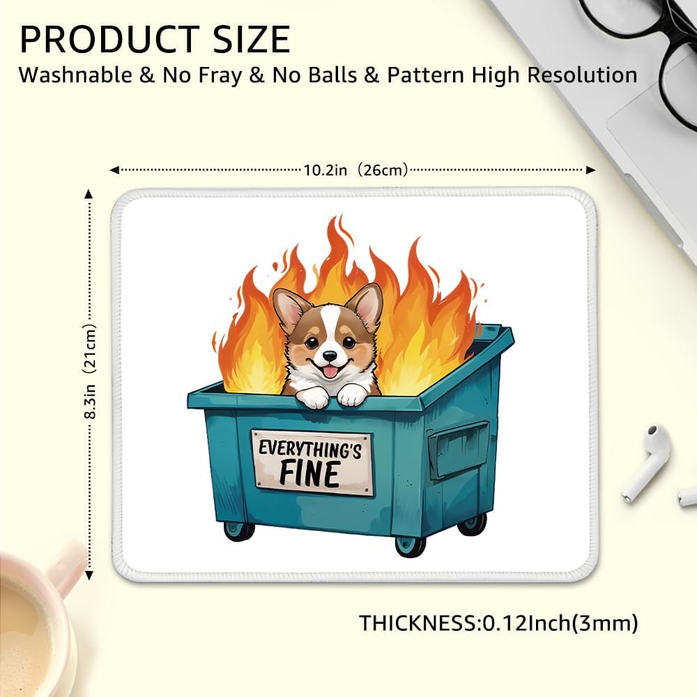 Everything's Fine Mouse Pad with Stitched Edge, Funny Corgi Dumpster Fire Mousepad Gifts for Nurse Doctor Veterinary, Office Gifts for Manager Teacher, Going Away Present for Colleague 2 61s8caf7qNL. AC SL1000 - northernschoolofshiatsu.co.uk
