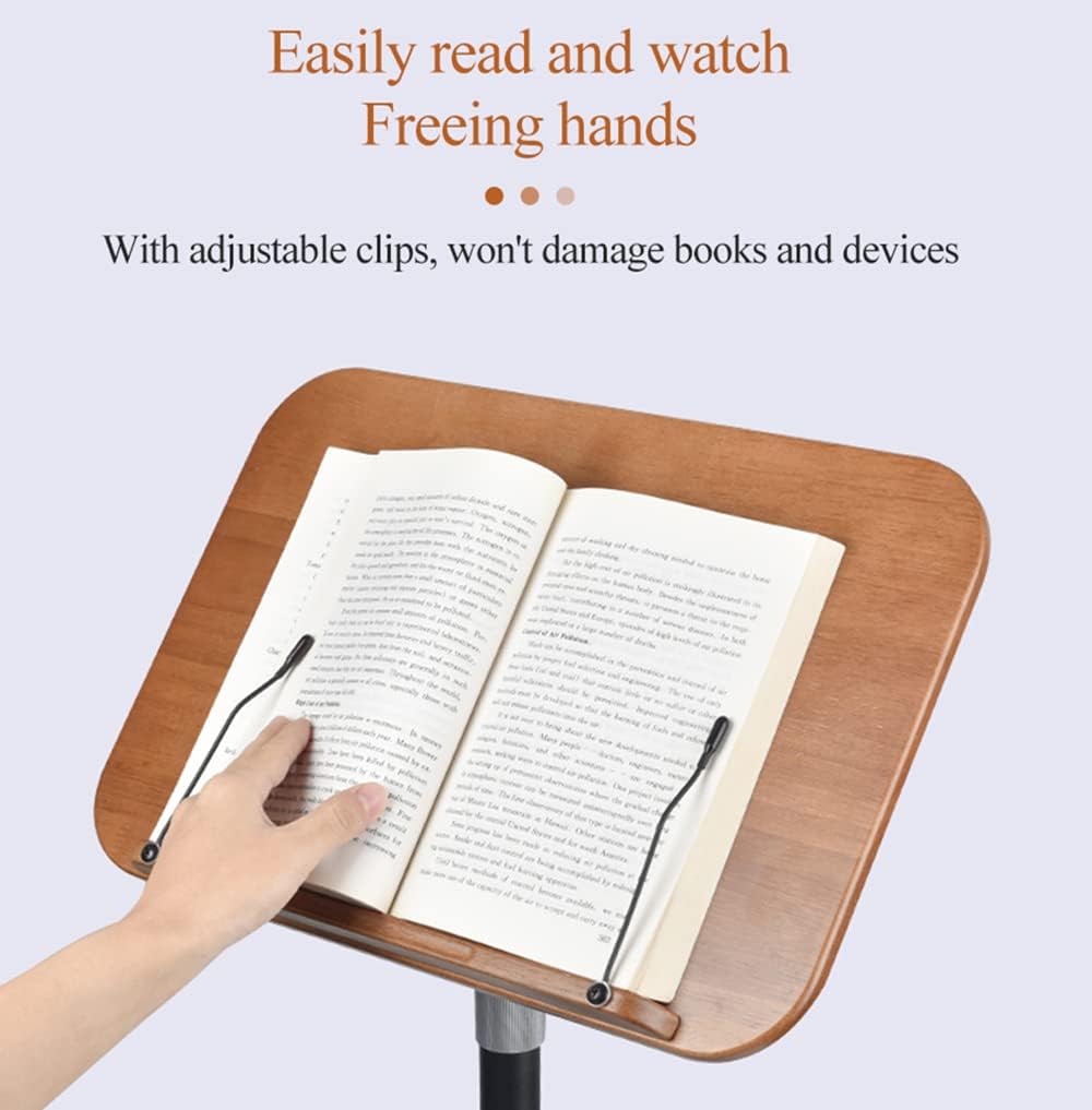 Book Stand for Reading Hands Free,Standing Bible Laptop Projector Recipe Tablet Stand for Display,Height & Flat Plate Adjustable for Podium Stand,Wooden Floor Recipe Book Holder with Clip (Wood) 6 61tEdE8qcqL. AC SL1017 - northernschoolofshiatsu.co.uk