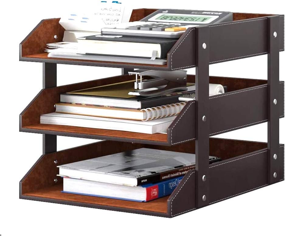Leather Desk Organizer, NIFIVE 3-Tier Stackable Document Tray, Perfect Desktop Organization Holder for Files, Folder, Stationery, Magazine, Newspaper, Mail, Office Supplies (Brown) 7 61tP5KnKEuL. AC SL1000 - northernschoolofshiatsu.co.uk
