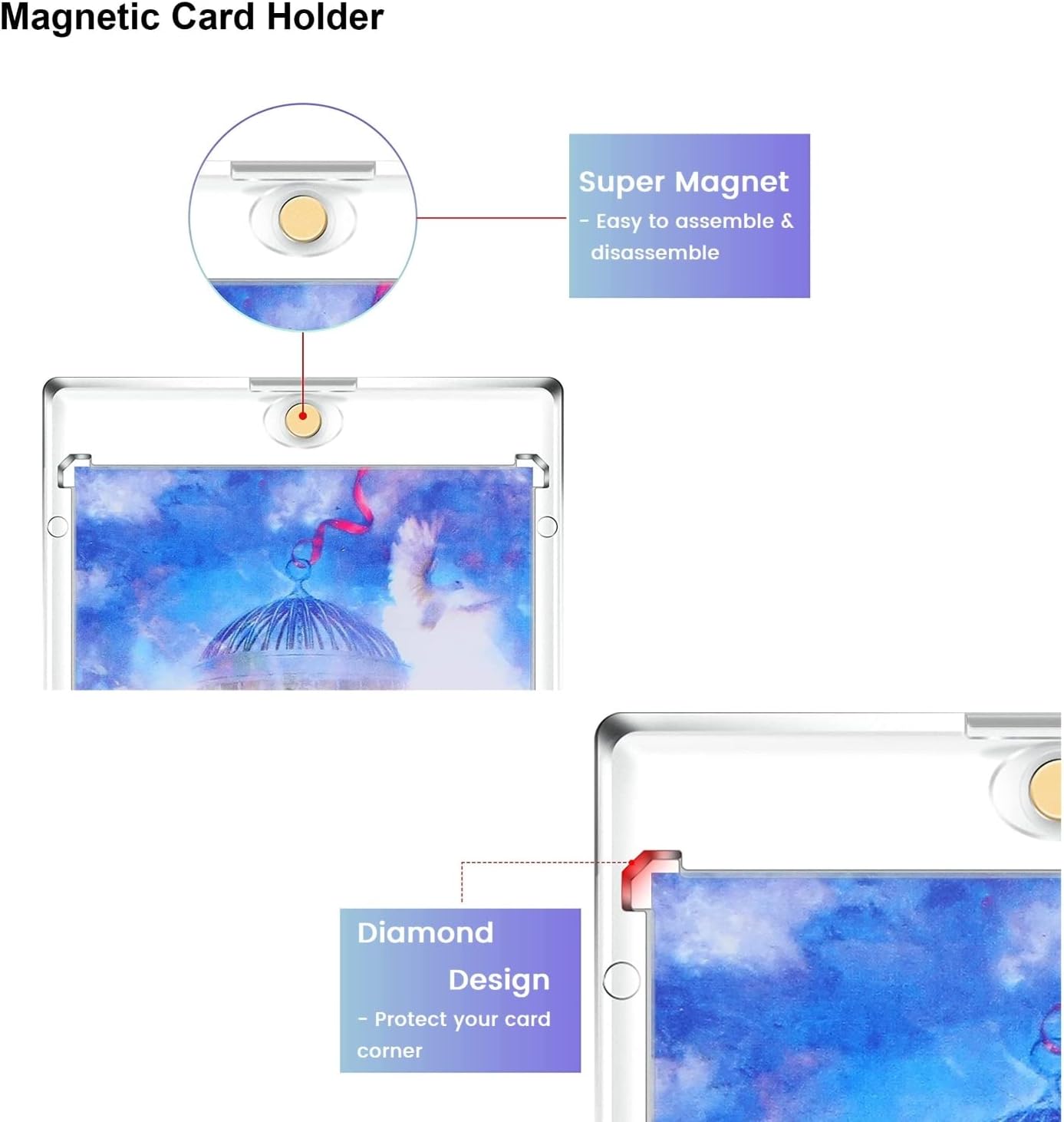 24 Pack 55pt Magnetic Trading Card Holder Hard Card Case with UV Resistant for Cards 3 61tY8LH9QgL. AC SL1500 - northernschoolofshiatsu.co.uk