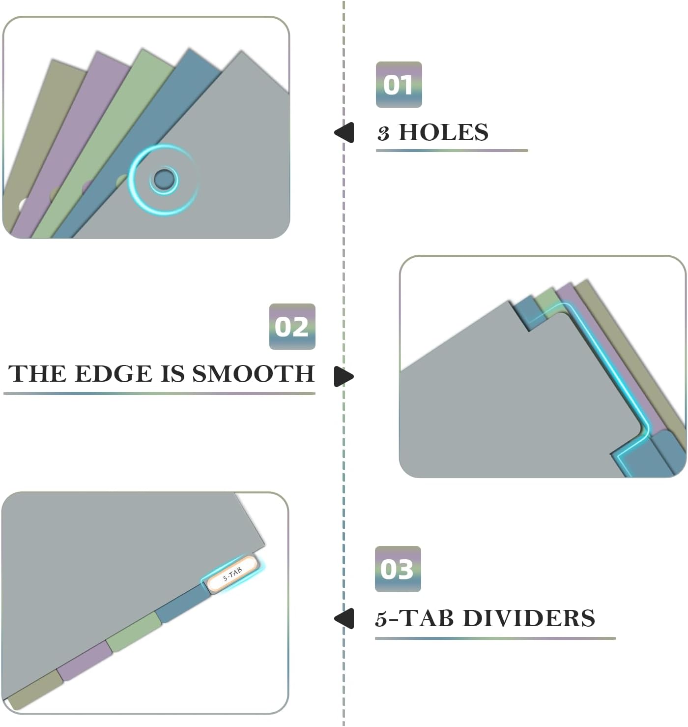 2 Inch 3 Ring Binders for Letter-Size 11" x 8.5" with 5-Tab Dividers and Low Profile Clipboards Three Ring Binder for School Class Office Supplies, Rose Floar 4 61tya9a1a0L. AC SL1500 - northernschoolofshiatsu.co.uk