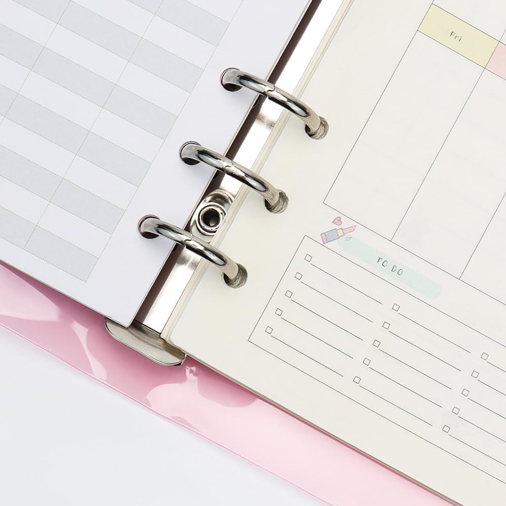 Clear A5 Binder Cover Notebook Shell with Snap Button Closure 6 Ring Loose Leaf Binding Covers for Traveler Planner Diary Pages (Silver Rings, A5 Binder) 11 61uGeK kBnL. AC SL1000 - northernschoolofshiatsu.co.uk
