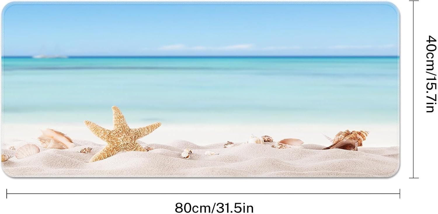 Britimes Summer Beach Sea Shells Large Mouse Pad Non-Slip Starfish Shore Sun Desk Pad Keyboard and Mouse Desk Mat Gaming Mousepad for Game, Office & Home, 31.5 x 15.7 in 3 61uOWovds7L. AC SL1500 - northernschoolofshiatsu.co.uk