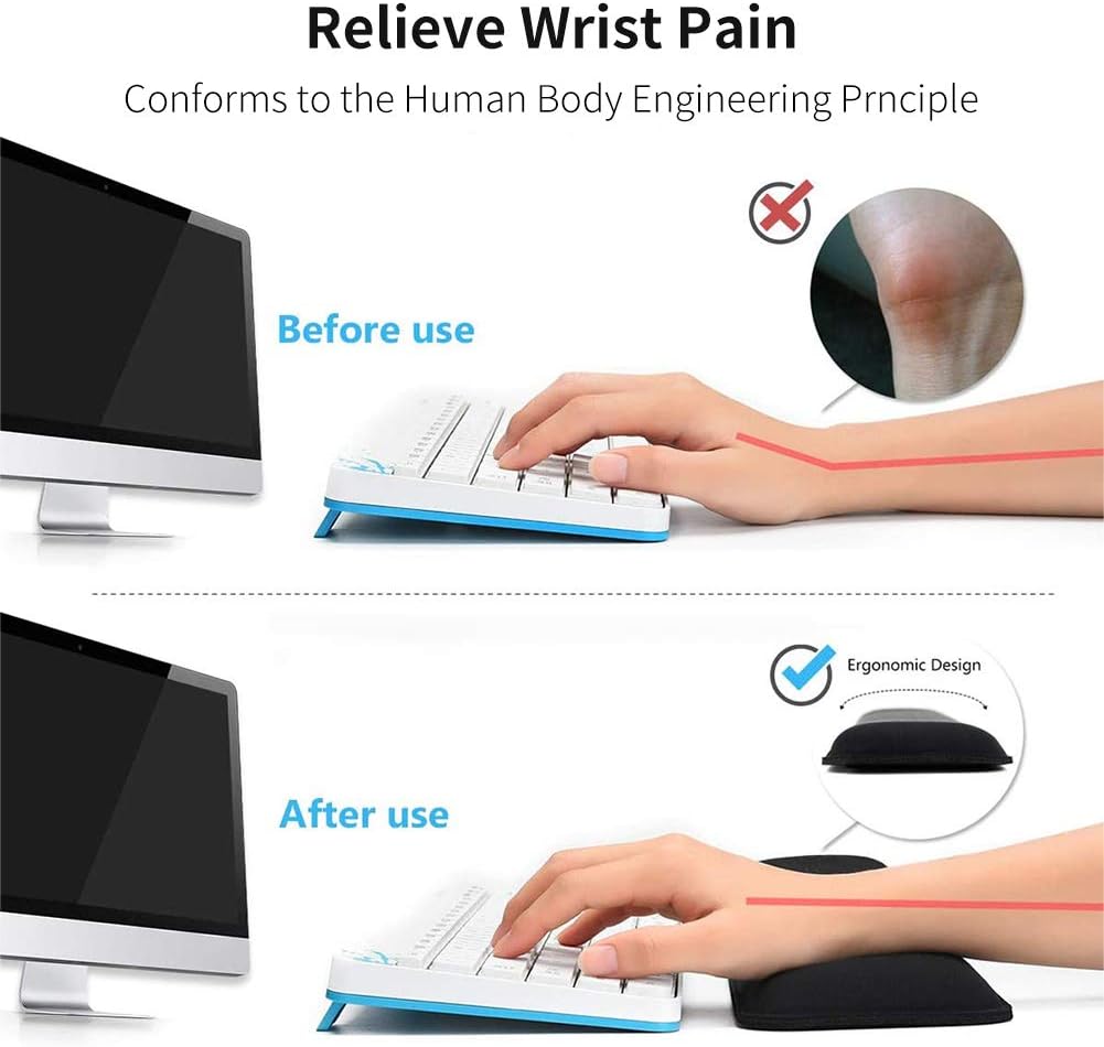 Upgraded Keyboard Wrist Rest Pad - Comfortable Lightweight Memory Foam Wrist Rest Pad for Wrist Hand Rest Perfect for Gaming, Office (Black-B) 2 61v1NZ8+1cL. AC SL1001 - northernschoolofshiatsu.co.uk