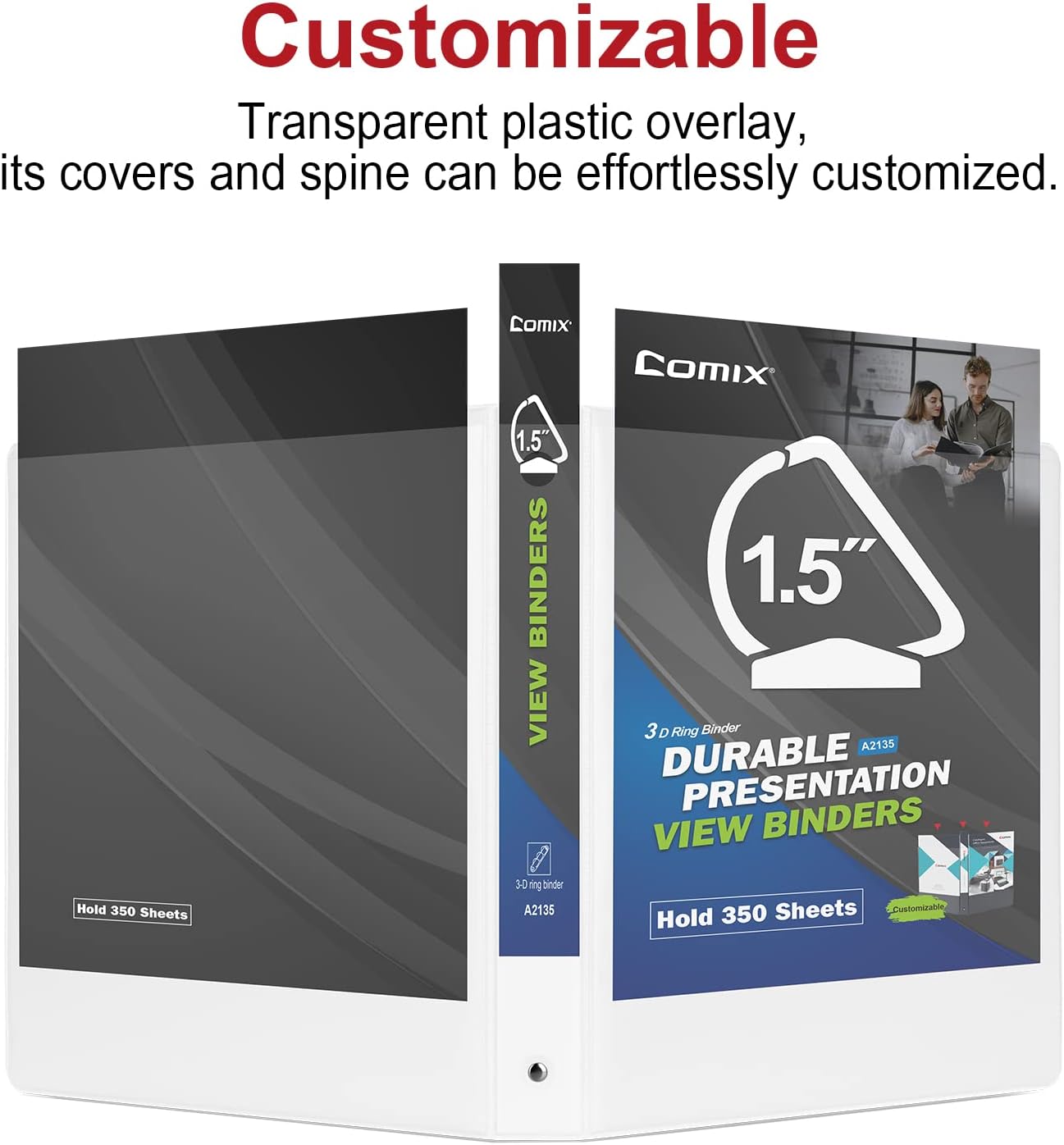 Comix Sturdy 1.5 Inch D-Ring Binders, 1.5'' 3 Ring Binder with Clear View Cover, 1-1/2 Inch Rings Holds 350 Sheets of 8.5" x 11" Paper, 6 Packs (White) 52 61vGJIY5ahL. AC SL1500 - northernschoolofshiatsu.co.uk