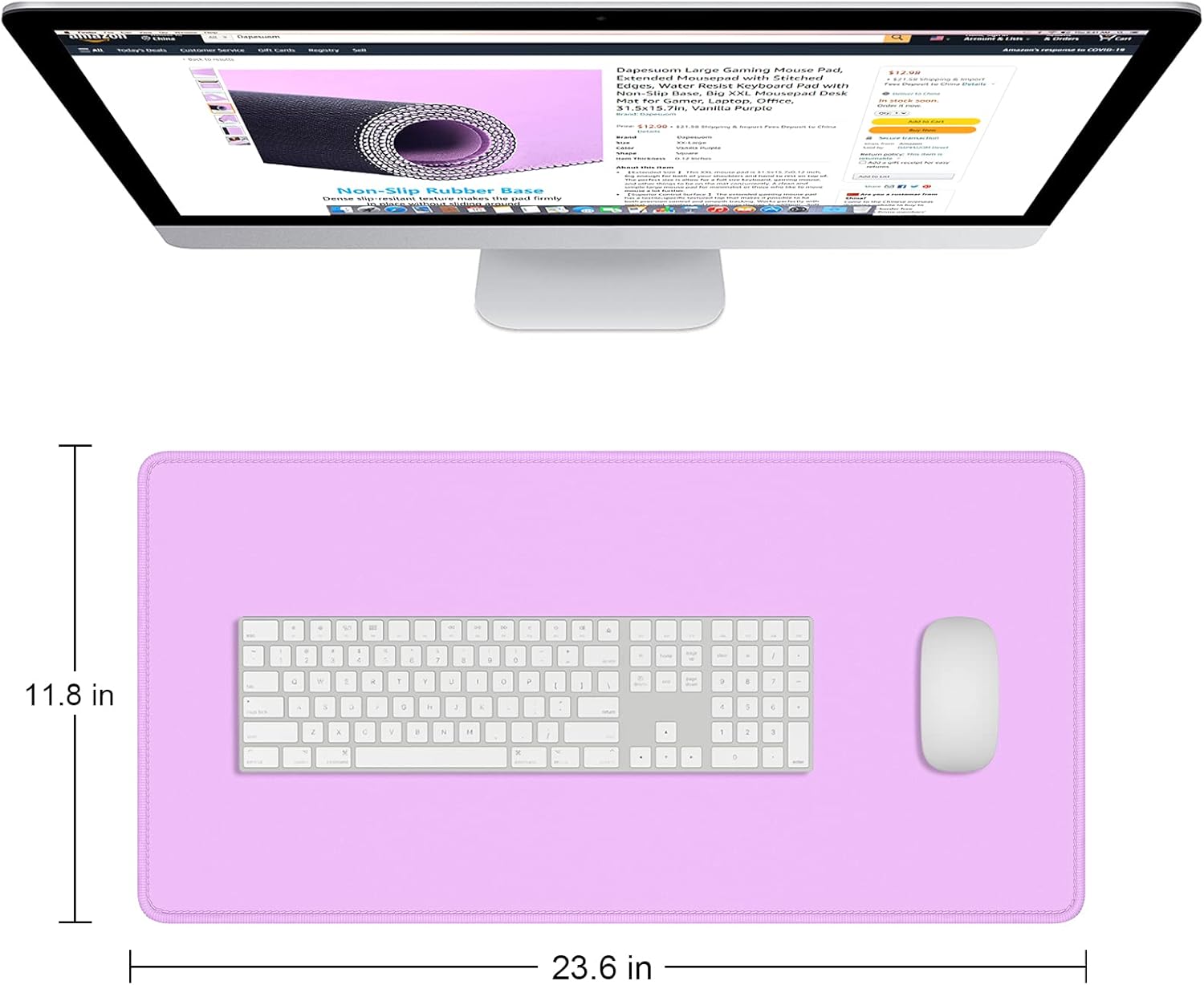 Dapesuom Large Mouse Pad, Extended Gaming Mouse Mat with Stitched Edges, Full Size Desk Mats with Non-Slip Base, Computer Big Desktop Keyboard Pad for Gamer, Laptop, Office, 23.6 x 11.8 in, Pink 145 61vOIIcQ9GL. AC SL1500 - northernschoolofshiatsu.co.uk
