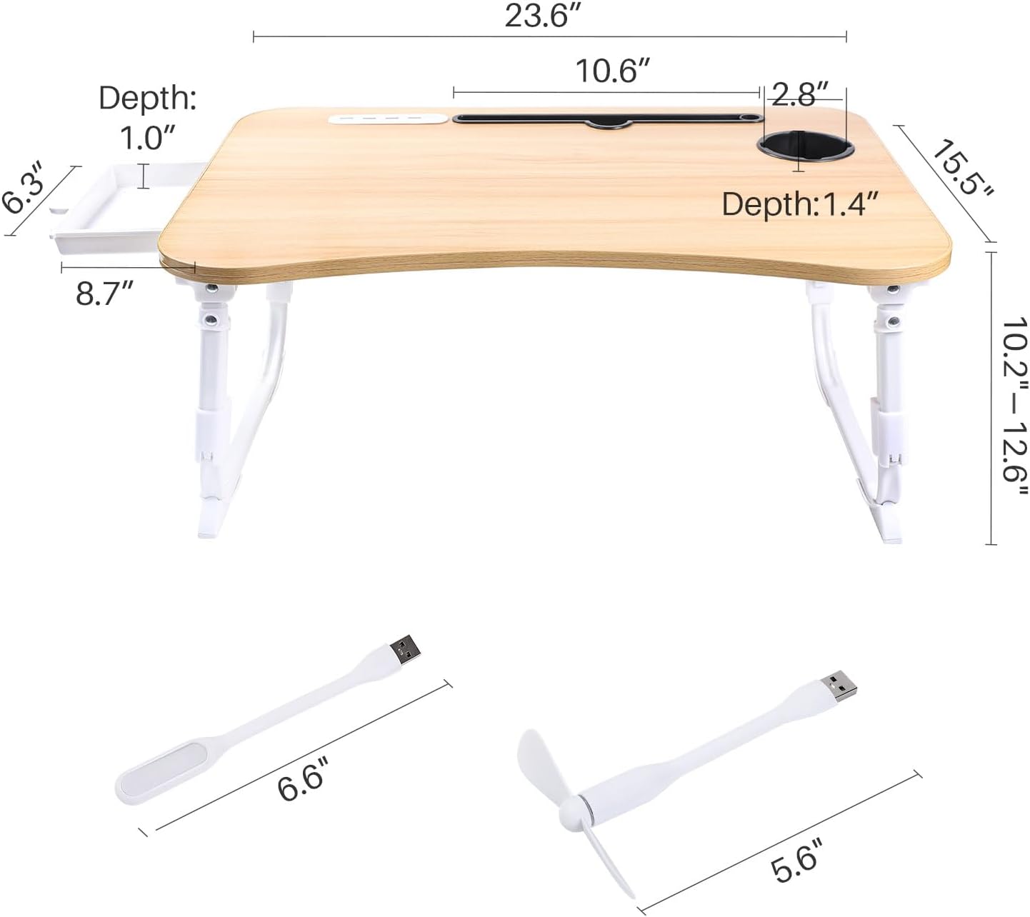 Laptop Desk for Bed, Height Adjustable Laptop Bed Table, Foldable Portable Lap Desk Stand with USB/Storage Drawer/Cup Holder/Slot, Breakfast Tray for Working Reading Writing Eating 76 61vYEN+Bc0L. AC SL1500 - northernschoolofshiatsu.co.uk