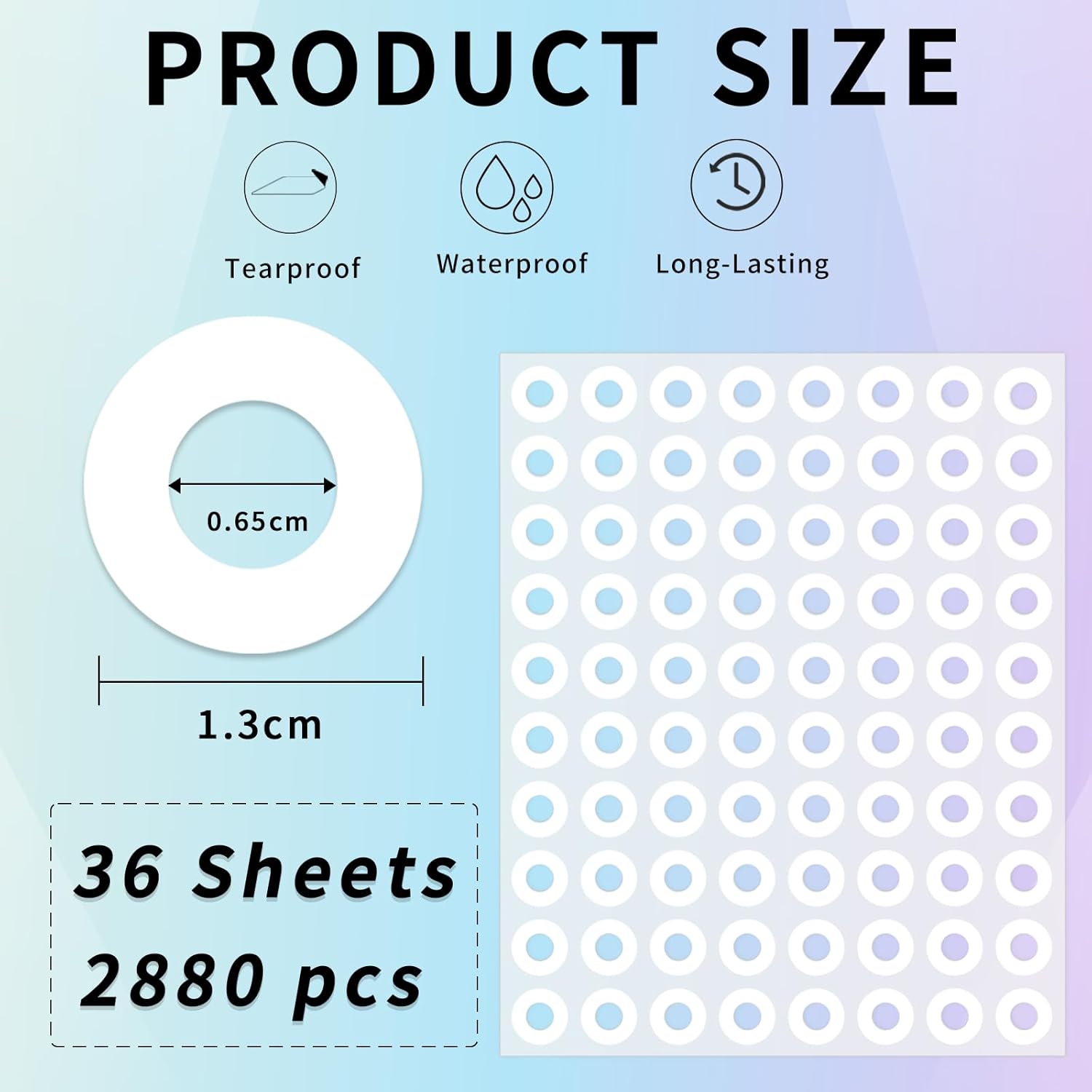 Hole Reinforcement Stickers Labels,10colors,Pack of 1440 21 - northernschoolofshiatsu.co.uk