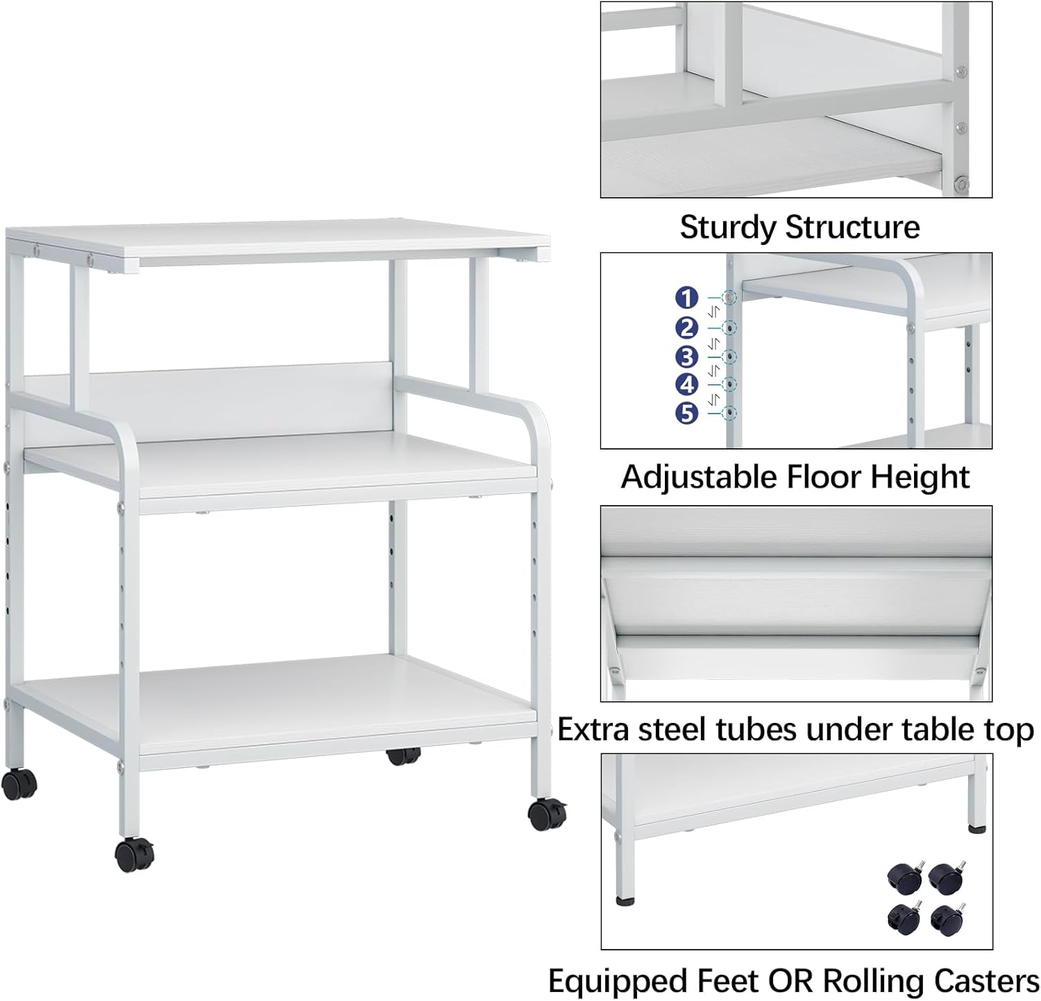 4 Tier Printer Stand with Storage Shelf, Large Tall Printer Cart with Wheels, Mobile Printer Table for Home Office, Adjustable Stands for Printer Heat Press Scanner Fax (Black), High 48 61w7S0owMyL. AC SL1500 - northernschoolofshiatsu.co.uk