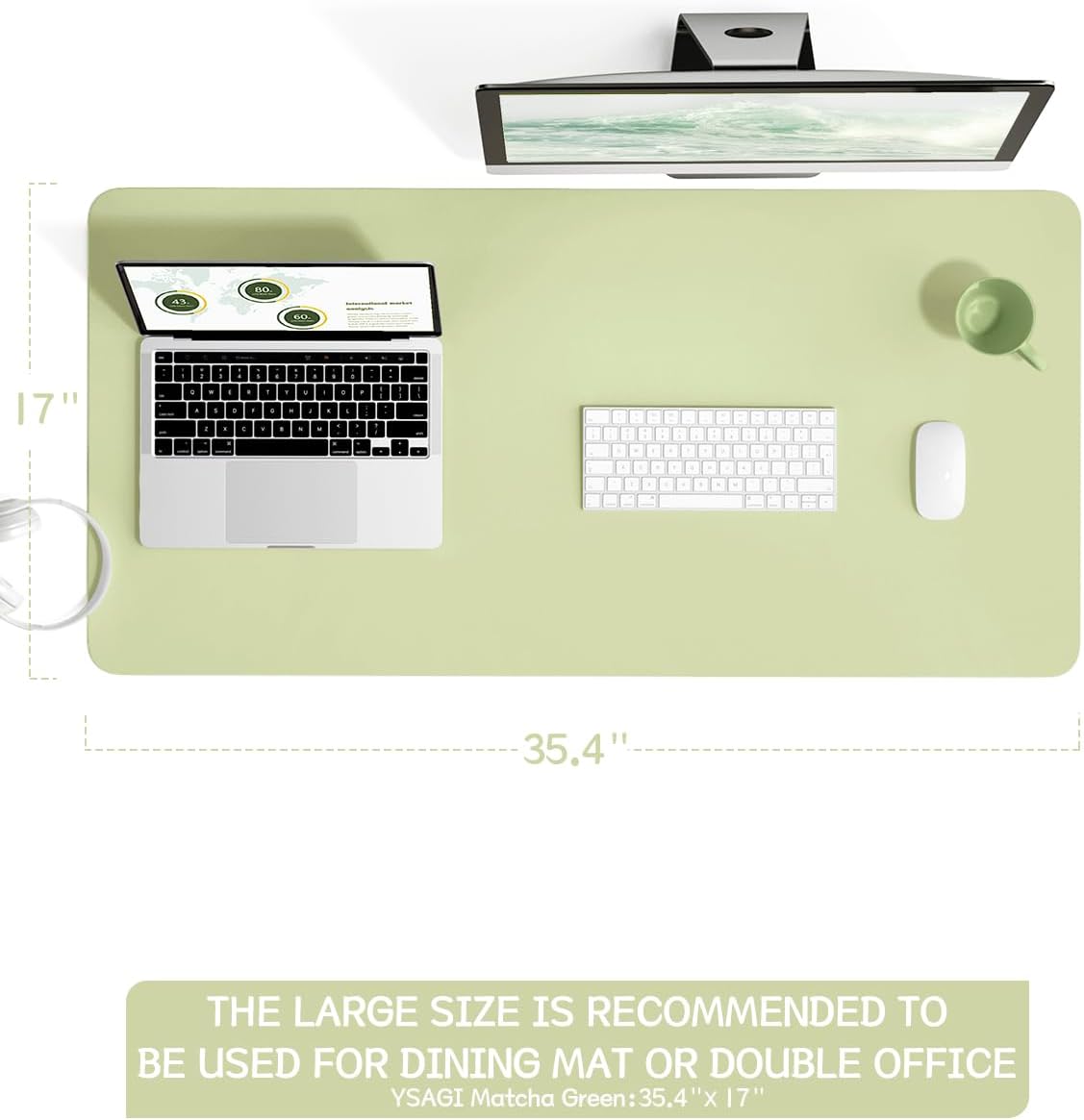 YSAGi Non-Slip Leather Desk Pad, Waterproof Laptop Computer Desk Keyboard Mat, Table Protector Blotter Mat, Large Mouse Pad for Office/Work/Home/Decor(Pink, 23.6" x 13.7") 238 - northernschoolofshiatsu.co.uk