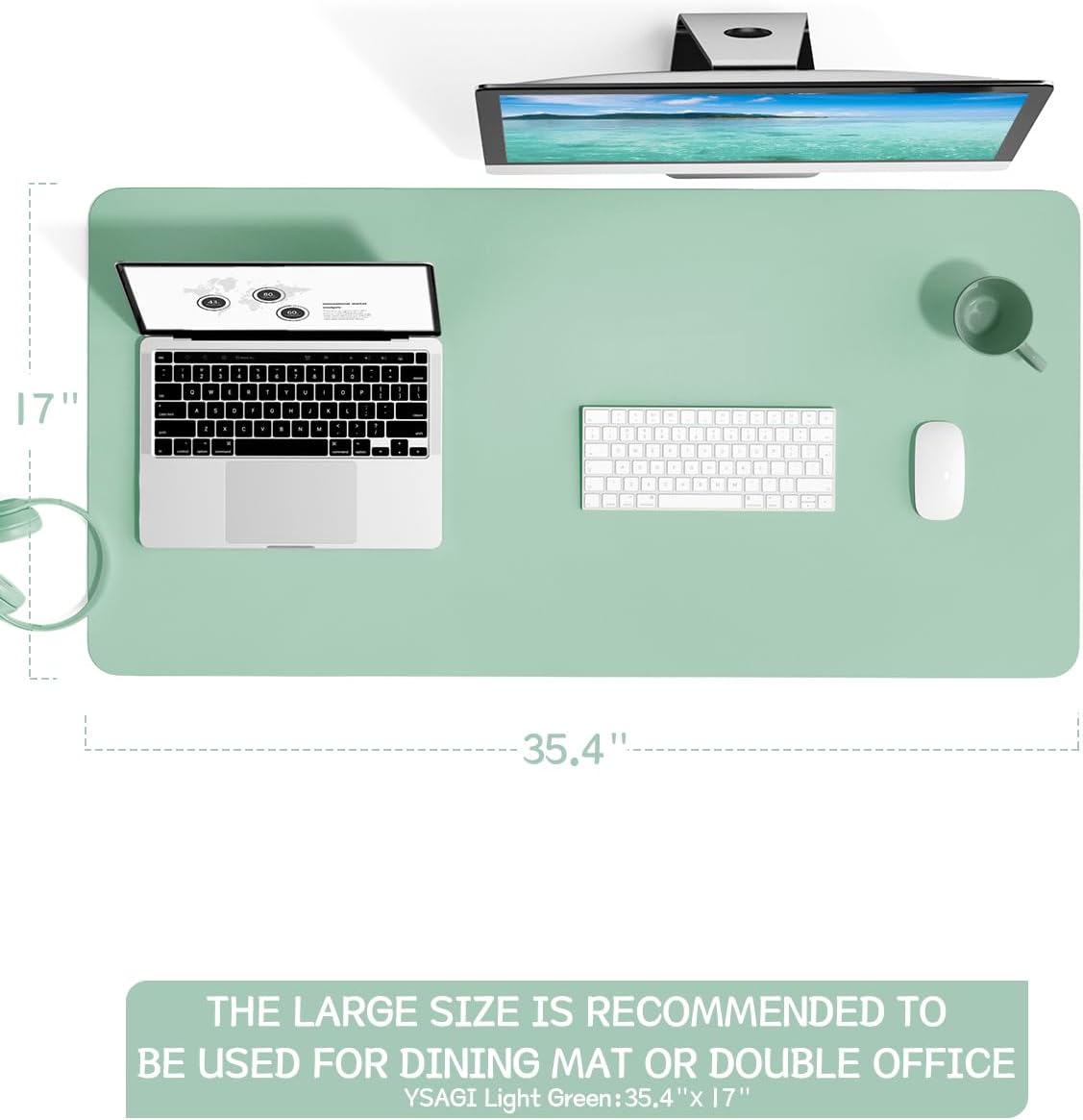 YSAGi Non-Slip Leather Desk Pad, Waterproof Laptop Computer Desk Keyboard Mat, Table Protector Blotter Mat, Large Mouse Pad for Office/Work/Home/Decor(Pink, 23.6" x 13.7") 168 - northernschoolofshiatsu.co.uk