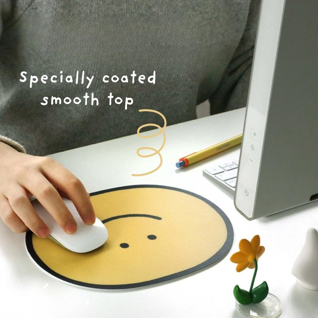 Cute Mouse Pad, Smiley Face Mouse Pad, Cat Mouse Pad with Non-Slip Back, Smooth Surface for Easy Control, Happy Mouse Pad, Kids Mouse Pad, Perfect for Cute Office Decor & Colorful Desk Setup (Smiley) 3 - northernschoolofshiatsu.co.uk