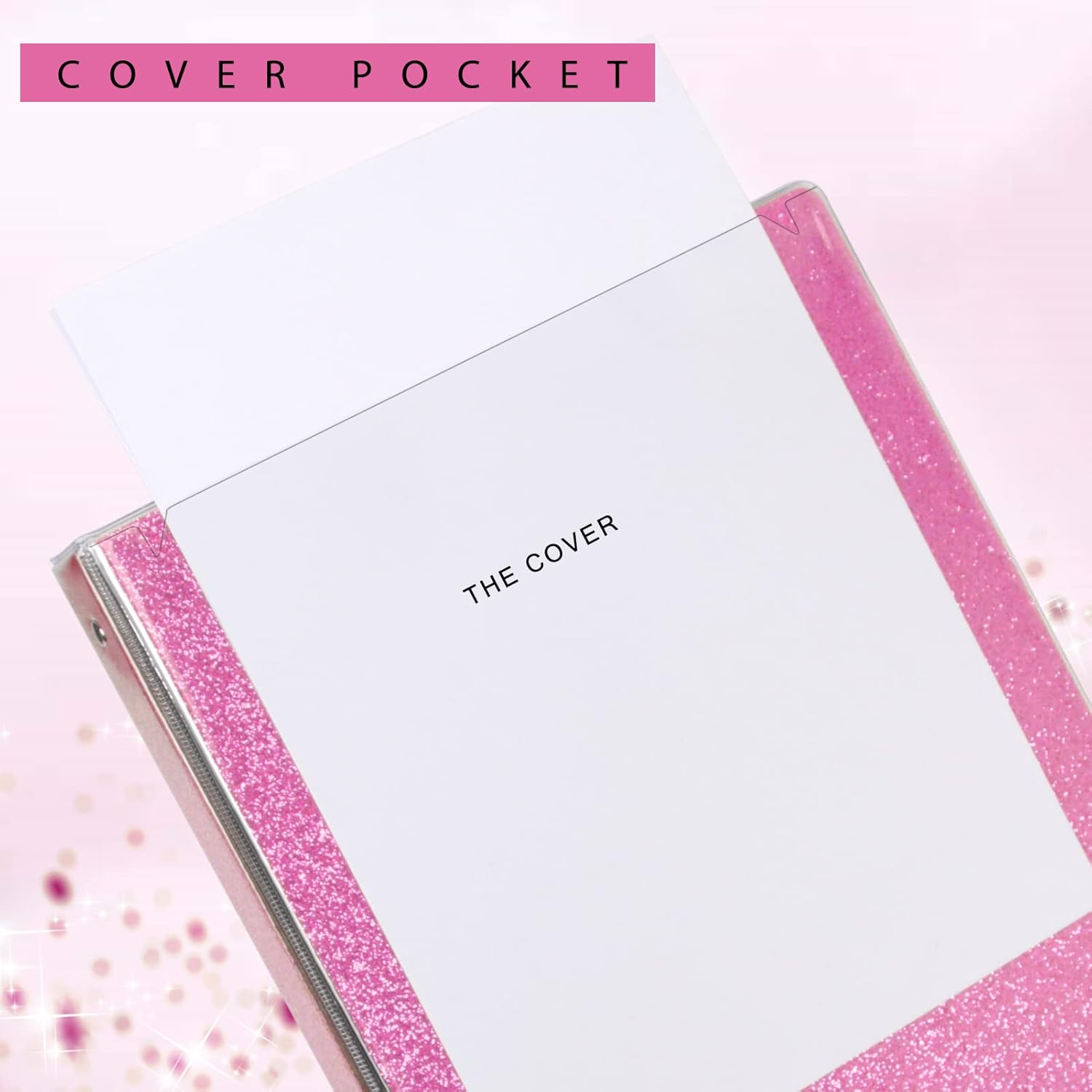 NatureTouch 3 Ring Binder, Glitter 1 Inch Organizer (10.5'' x 11.5'') Holds 8.5'' x 11''Letter Size 300 Pages, Waterproof Durable View Binder, 1 Pack, Pink 5 - northernschoolofshiatsu.co.uk
