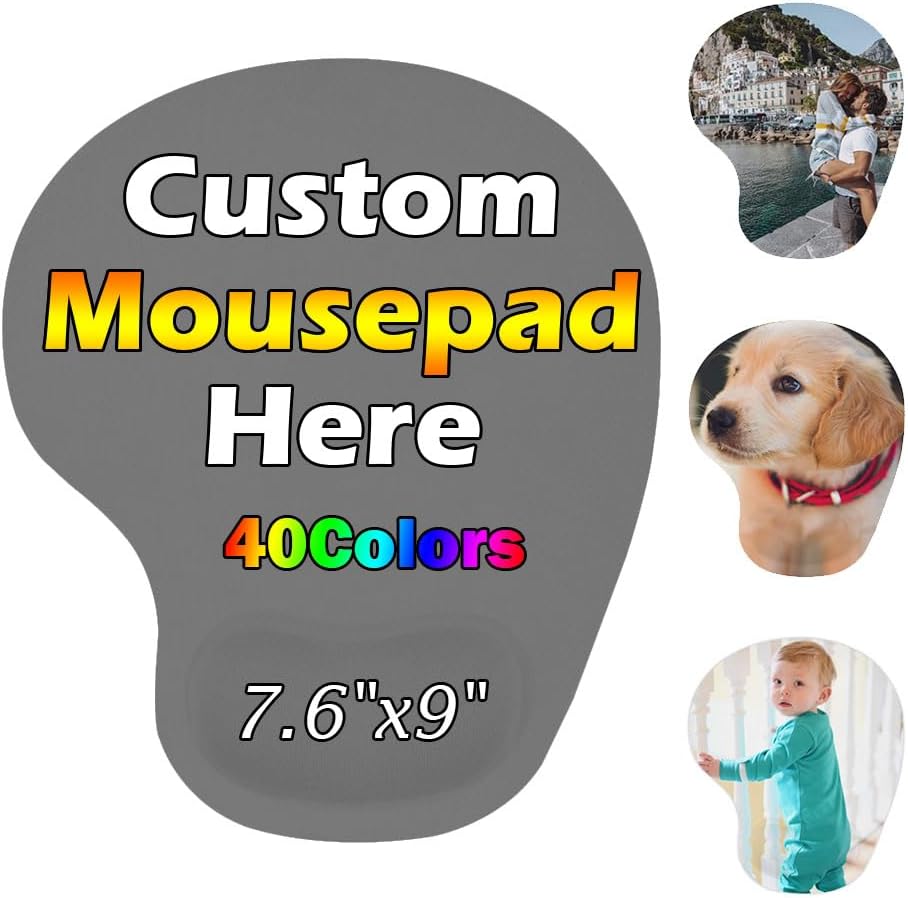 Personalized Wrist Rest Mouse Pad, Add Your Photo, Text, Logo or Art Design, Custom Your own Customized Gaming, Office Mousepad, Black, 7.6-9 12 - northernschoolofshiatsu.co.uk