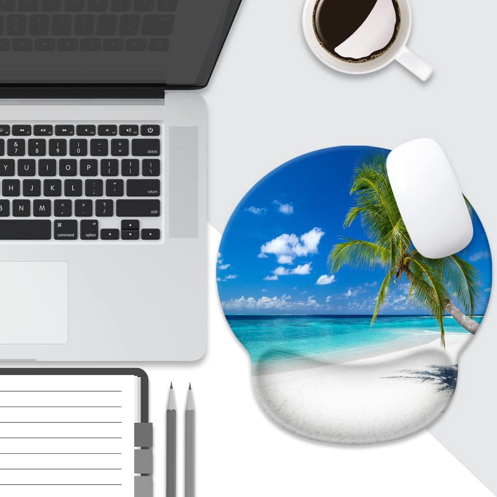 Mouse Pad with Wrist Rest Support,Cute Custom Gaming Made Non Slip Rubber Base Mousepad, Ergonomic Mouse Wrist Rest Pad Computer Laptop Mousepad (Beach and Coconut Trees), 250mmx230mmx5mm 7 61y99VMsTlL. AC SL1000 - northernschoolofshiatsu.co.uk