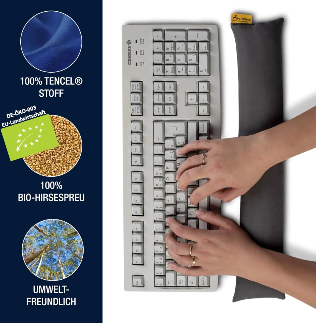 Wrist Rest for Keyboard - Ergonomic Palm Rest Made of Millet Chaff, Anti- tendonitis for Laptop & Computer, Easy Typing, Cushion Support (Black) 2 61yektKTonL. AC SL1080 - northernschoolofshiatsu.co.uk