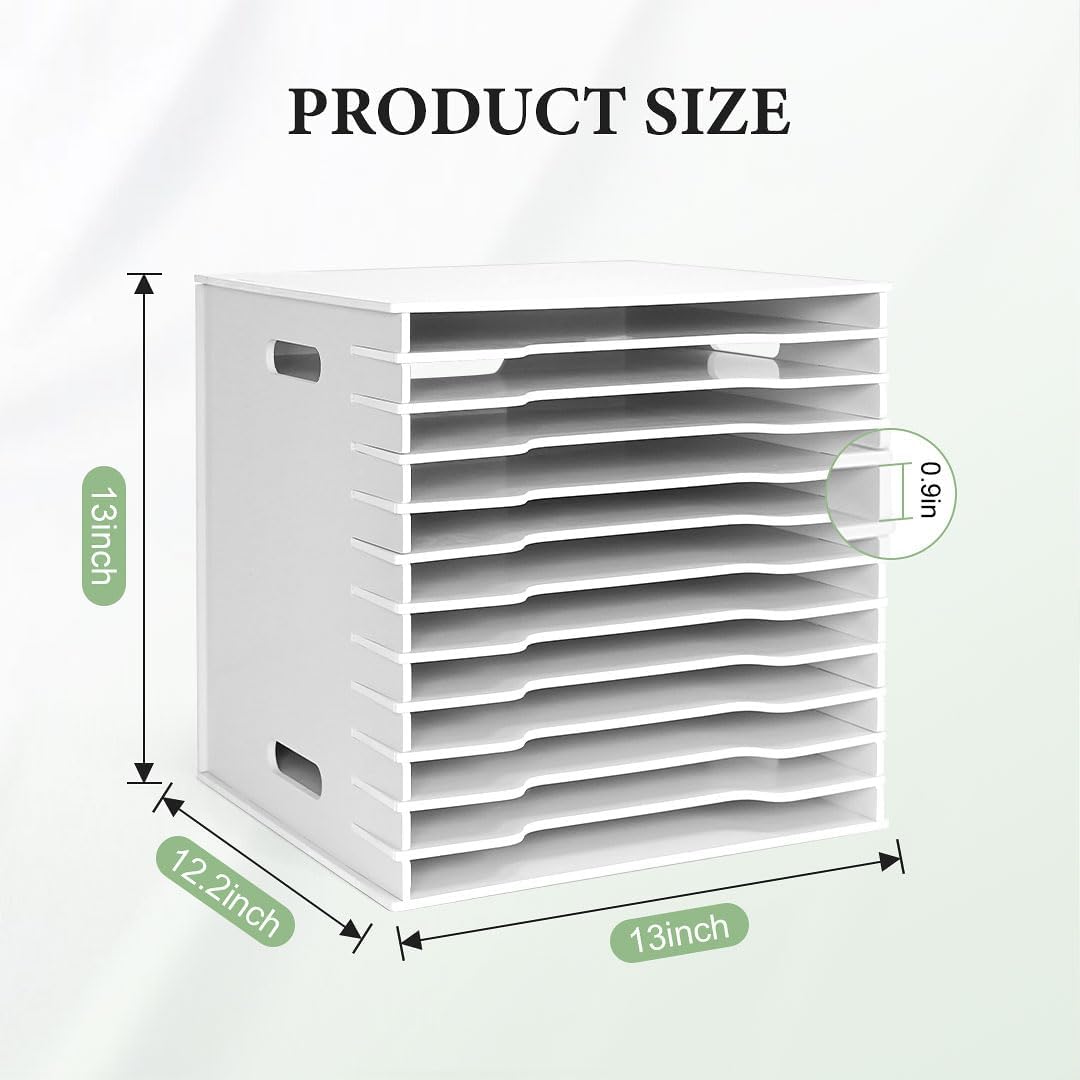 SANFURNEY Scrapbook Paper Organizer for Sizes 12" x 12", 15 Slots File Sorter Storage, Document Holder, Desktop Scrapbook Paper Organizer Rack for Home Office School (White, 15 Slots - Large Size) 20 61ymK8Y+vmL. AC SL1080 - northernschoolofshiatsu.co.uk
