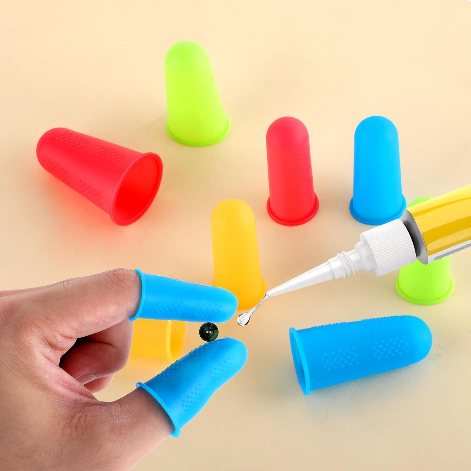 24Pcs Finger Protectors 3 Sizes Rubber Fingers Tip Fingers Covers Thimble Finger Tips Office Cover Rubber Fingers Covers Finger Pads Silicone Hot Glue Finger Caps for Counting Collating Sorting 5 - northernschoolofshiatsu.co.uk