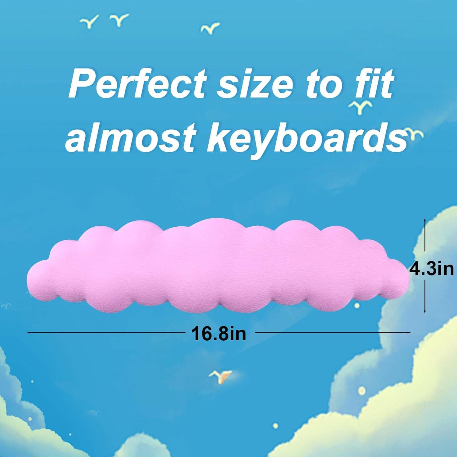 Juome Keyboard Cloud Wrist Rest, Ergonomic Memory Foam Wrist Rest for Typing Pain Relief, Cute Wrist Rest Pad for Computer Keyboard, Laptop, Mac, Home Office (Pink) 7 - northernschoolofshiatsu.co.uk
