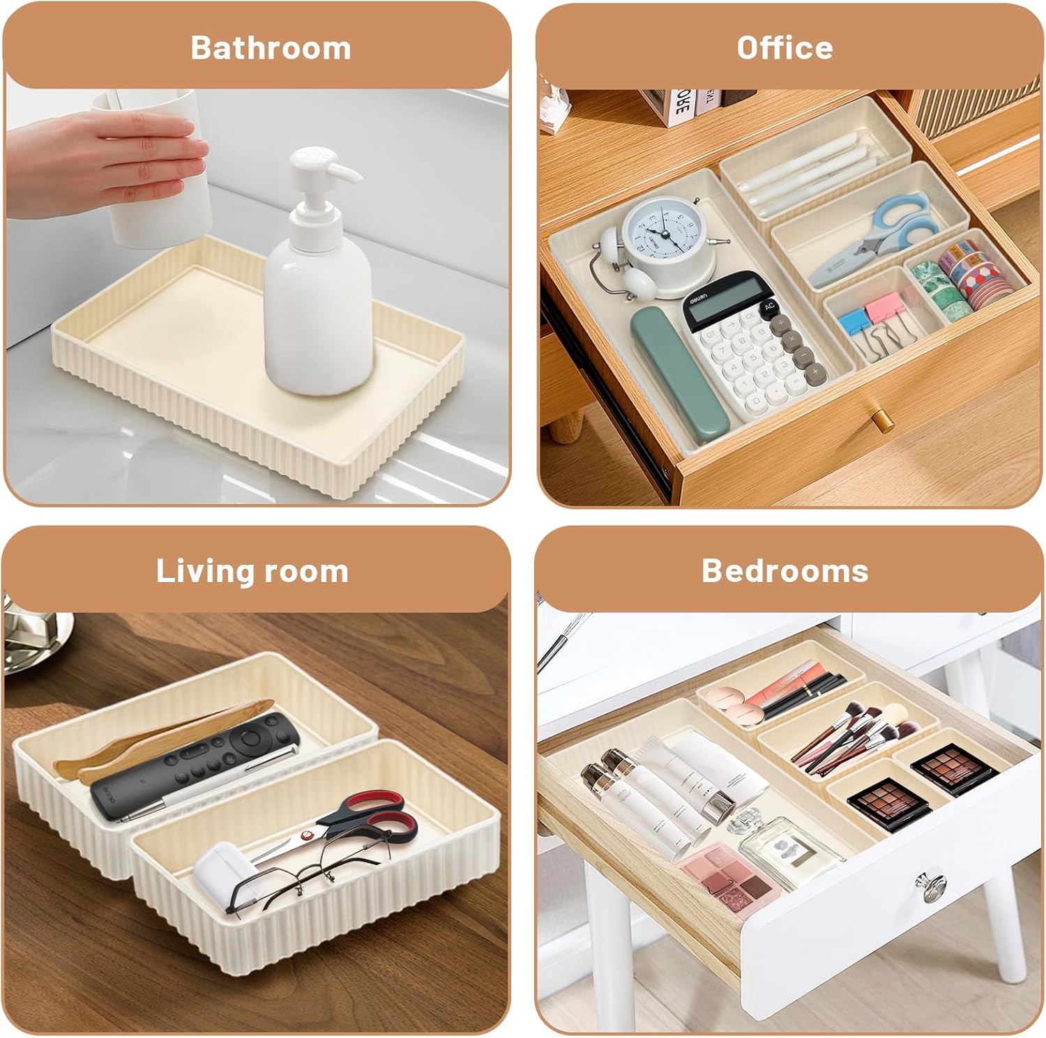 6 PCS White Drawer Organizer Set 3-Size,Versatile Desk and Vanity Drawer Organizer Trays, Storage Bins for Bedroom, Kitchen,Bathroom 7 71+2jV1+UeL. AC SL1500 - northernschoolofshiatsu.co.uk