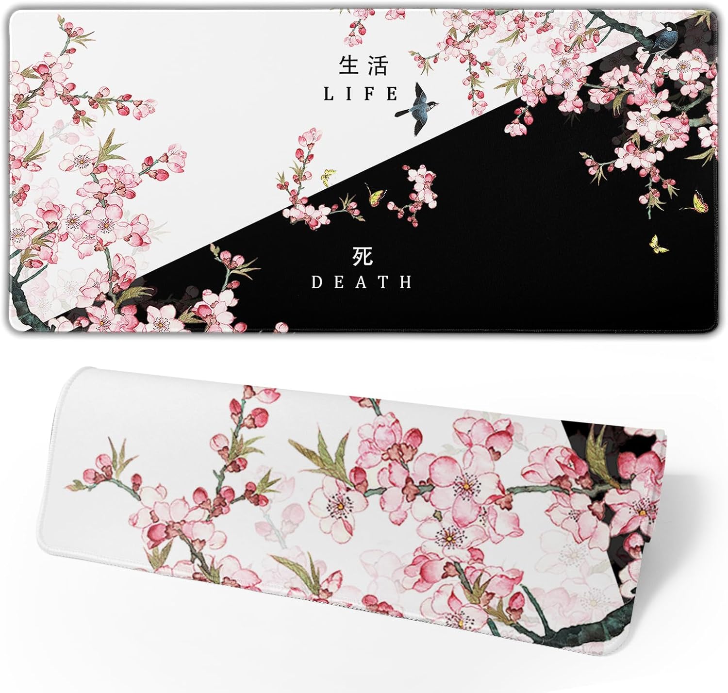 Large Floral Mouse Pad Extended Gaming Mousepad 31.5"x11.8" Vintage Aesthetic Black Desk Mat Flower Mouse Pad Plant Wildflower Mousepad XXL Laptop Computer Keyboard Mats for Desk Office 305 71+A2BwSKFL. AC SL1500 - northernschoolofshiatsu.co.uk