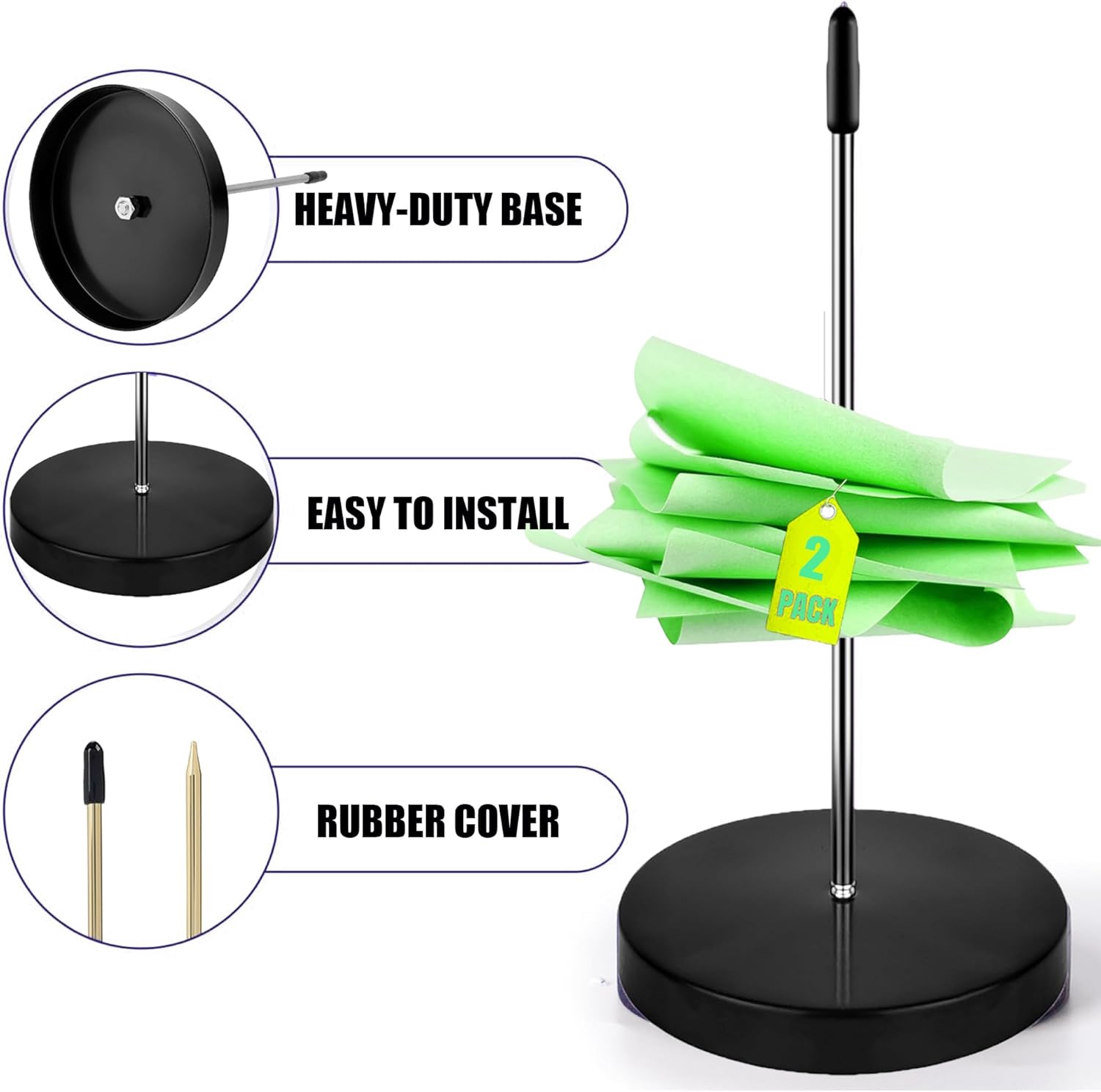 2 Pcs Desk Receipt Organizer Receipt Holder,Receipt Spike Ticket Spike Bill Fork, Receipt Holder Organizer,Ticket Holder for Restaurant Ticket Holder,Ticket Stabber Spindle (Black, 2 Pack) 2 71+Cv4cZZzL. AC SL1500 - northernschoolofshiatsu.co.uk