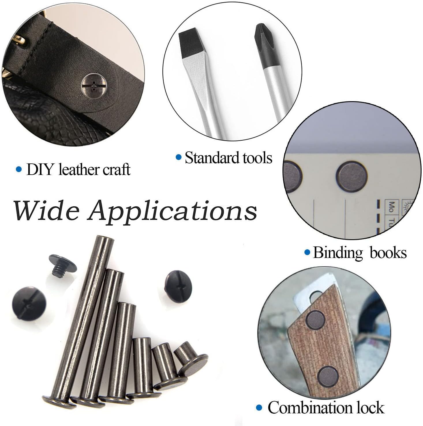 100 Pcs (50 Pair) Gun Black Phillips Chicago Binding Screws Assorted Kits,6 Sizes of Flat Head Rivet Hollow Binding Screws Posts, for Leather Saddles Purses Belt Repair(M5x5/10/15/25/35/45) 91 71+EGuh7w5L. AC SL1500 - northernschoolofshiatsu.co.uk