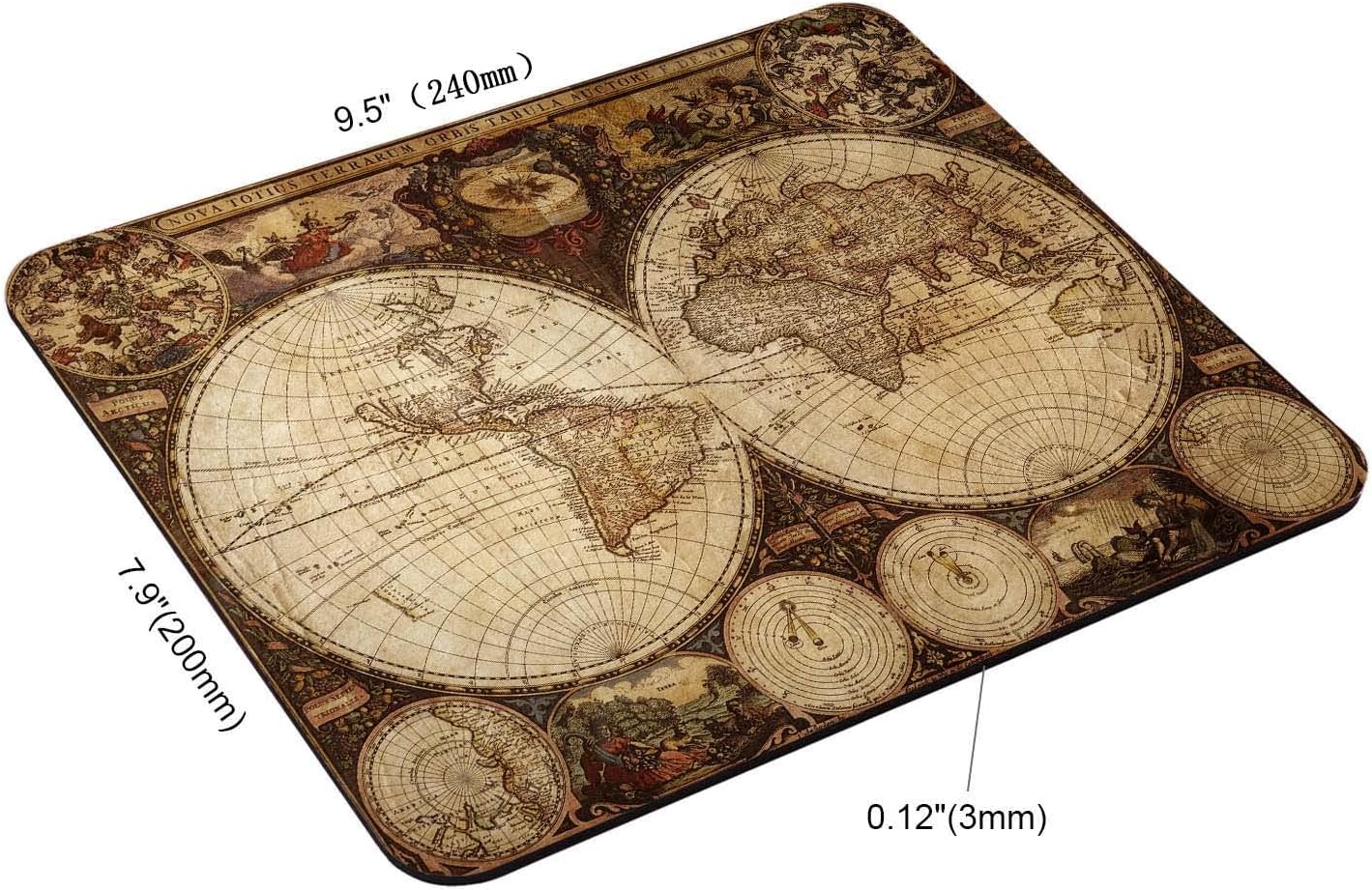 World Map Mouse Pad, Old World Map Drawn in 1720s Nostalgic Style Art Historical Atlas Vintage Design Rectangular Mouse Pad, Non-Slip Rubber MousePads for Office Home Laptop, 9.5"x7.9"x0.12" Inch 2 71+QjqVnm+L. AC SL1500 - northernschoolofshiatsu.co.uk