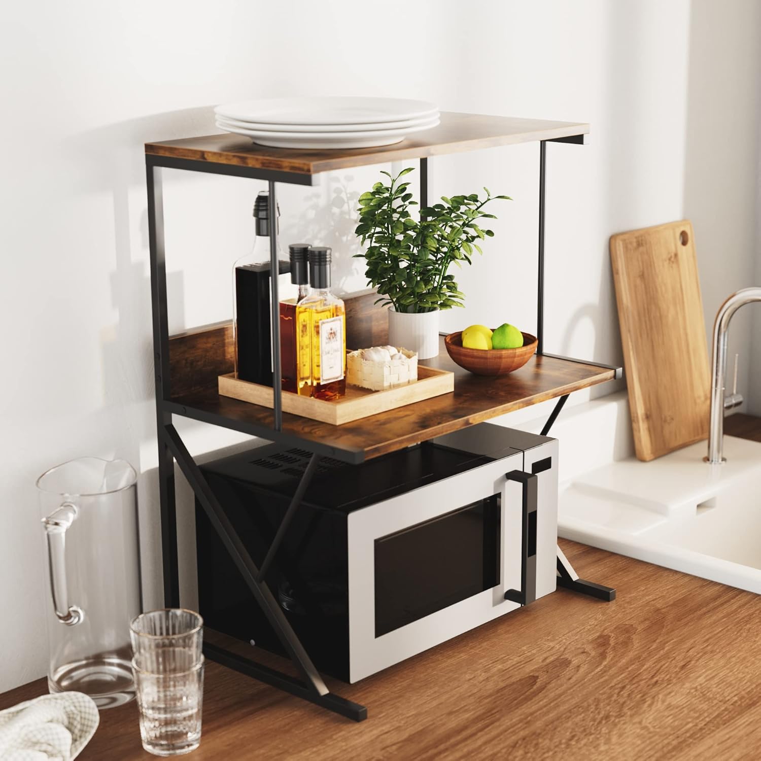 aboxoo Printer Stand for Desk, Desktop Printer Shelf Large 3-Tier Multi-Purpose Office Organization Shelves for Home Office, Rustic Brown 33 71+Syl ToZL. AC SL1500 - northernschoolofshiatsu.co.uk