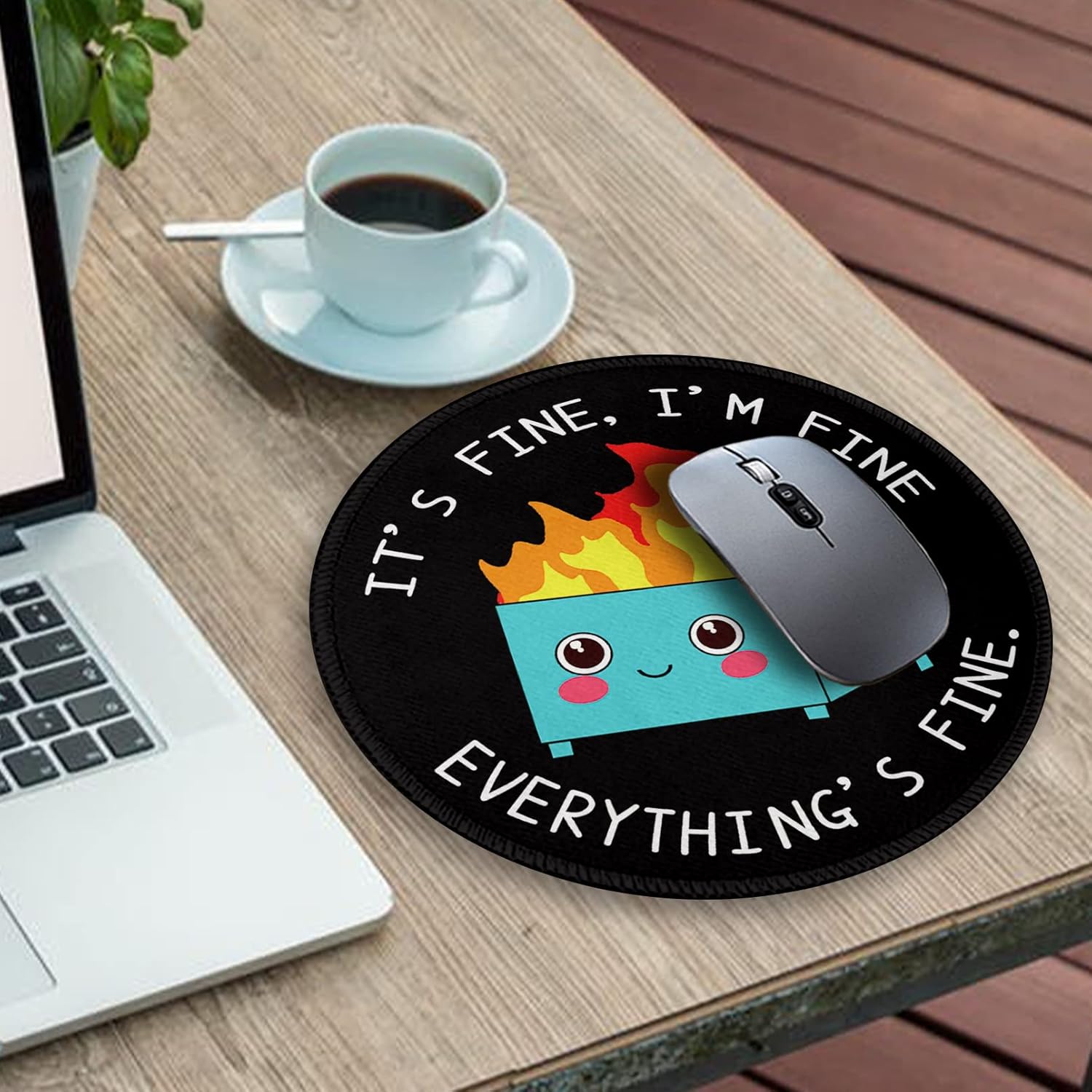 Dumpster on Fire Round Mouse Pad 8.6 x 8.6 Inch, Cute Funny Mousepad for Laptop Gaming, Stitched Edge Non-Slip Rubber Base, Home Office Decor Desk Accessories, It's Fine I`m Fine Everything is Fine 3 71+iMRATzLL. AC SL1500 - northernschoolofshiatsu.co.uk