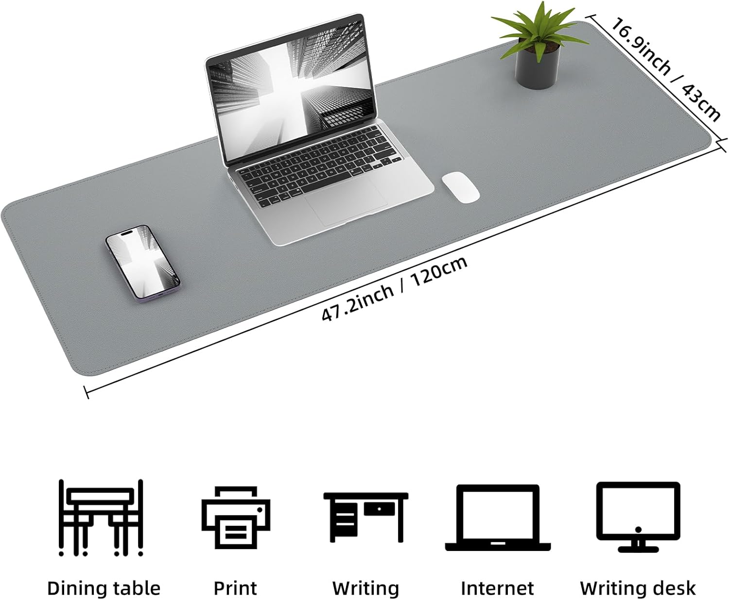 Large Desk Mat 47.2" x 17" Leather Desk Pad Protector with Natural Cork & PU Leather, Non-Slip Office Desk Mat, Large Mouse Pad, Waterproof Desk Blotter pad for Office&Home(Black) 281 71+so2eGiSL. AC SL1500 - northernschoolofshiatsu.co.uk