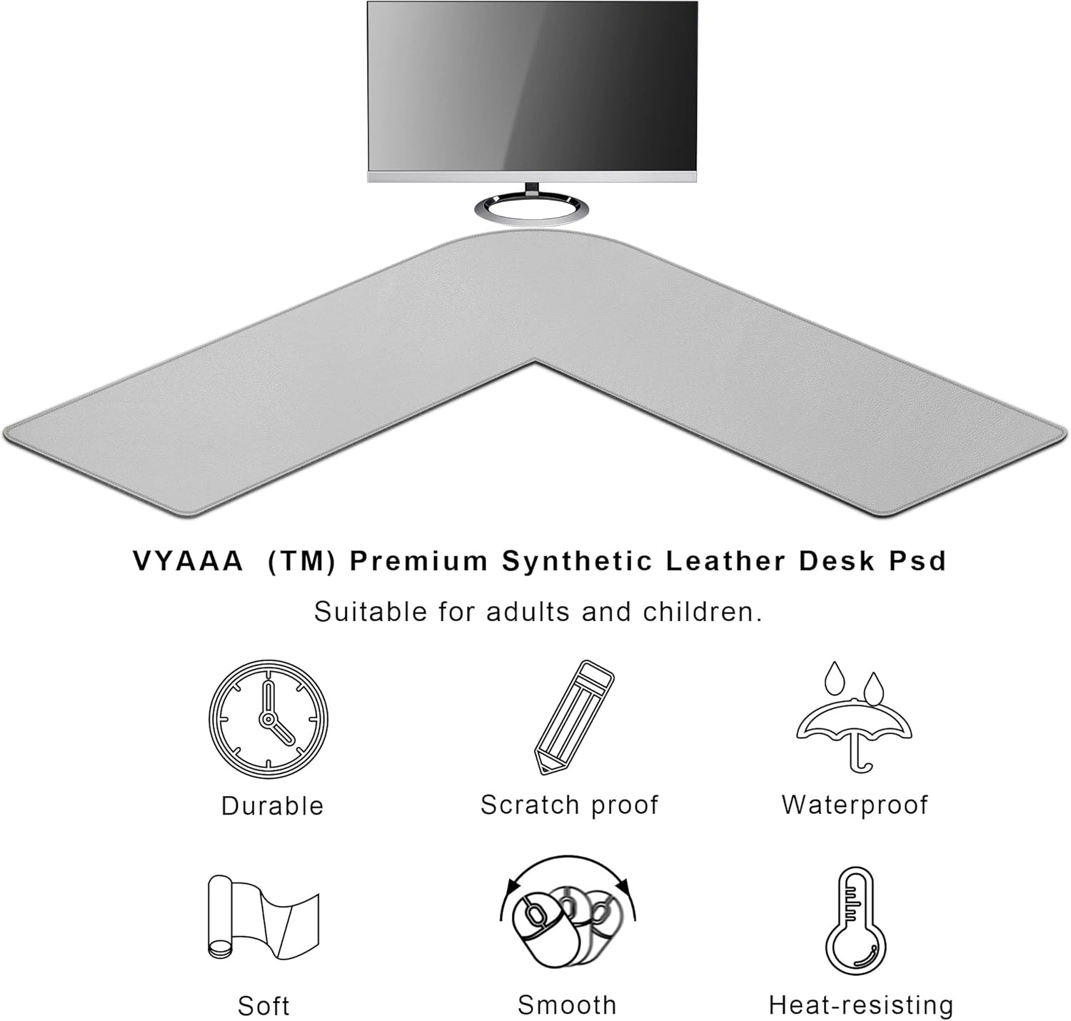 Vyaaa L Shaped Desk Mat Leather Desk Pad, PU Leather Corner Desk Mat for Computer, Gaming, Writing, Home and Office, 39.4"x 39.4"x 13" Light Purple 22 71 0qS7dhML. AC SL1500 - northernschoolofshiatsu.co.uk