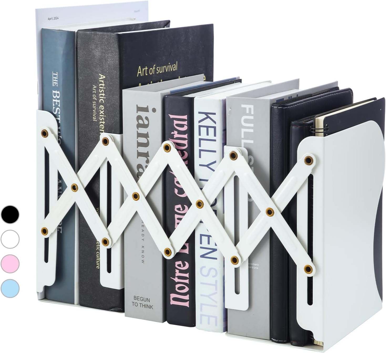 M&G Adjustable Bookends Book Ends for Shelves, Metal Bookend for Heavy Books, Desk Magazine File Organizer Holder Extends up to 20in, Book Stopper for Home, Office, Classroom (White) 1 71 4scZvDdL. AC SL1500 - northernschoolofshiatsu.co.uk